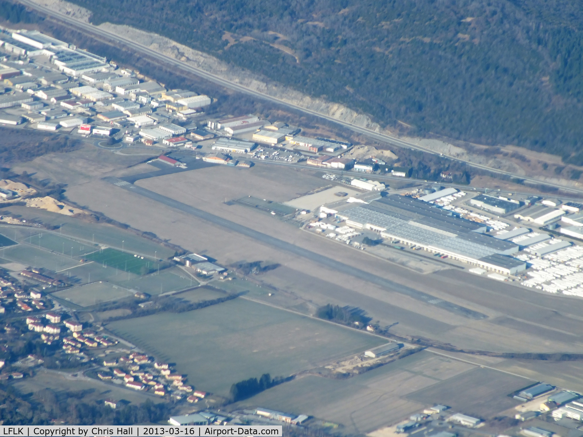 Oyonnax Arbent Airport, Oyonnax France (LFLK) - over Oyonnax Arbent Airport, France enroute to Geneva