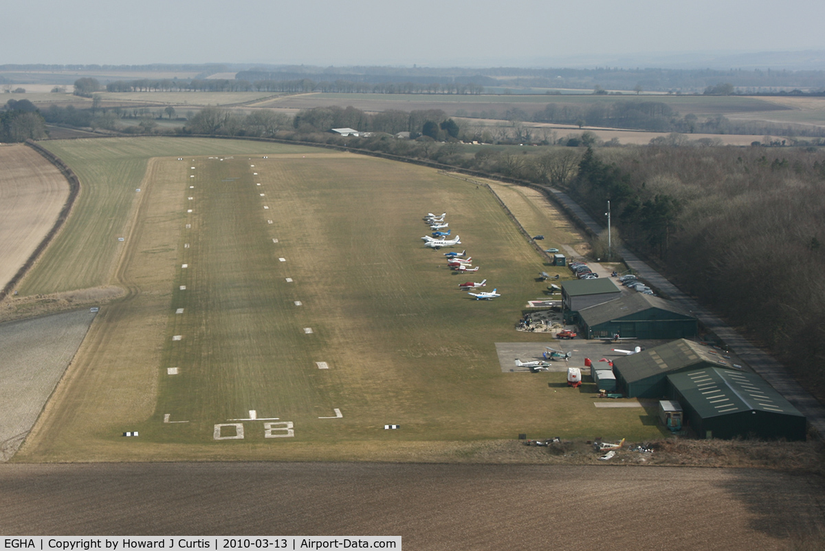 Compton Abbas Airfield Airport, Shaftesbury, England United Kingdom (EGHA) - On approach to runway 08 in C42 G-HNGE. Thanks to Peter for the flight.