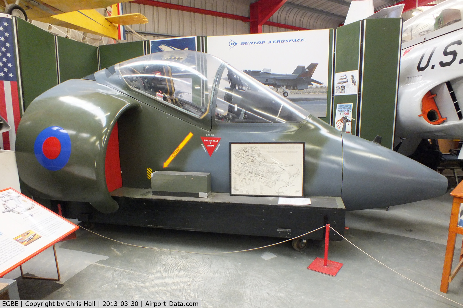 Coventry Airport, Coventry, England United Kingdom (EGBE) - BAe Harrier GR.5 procedures trainer preserved at the Midland Air Museum