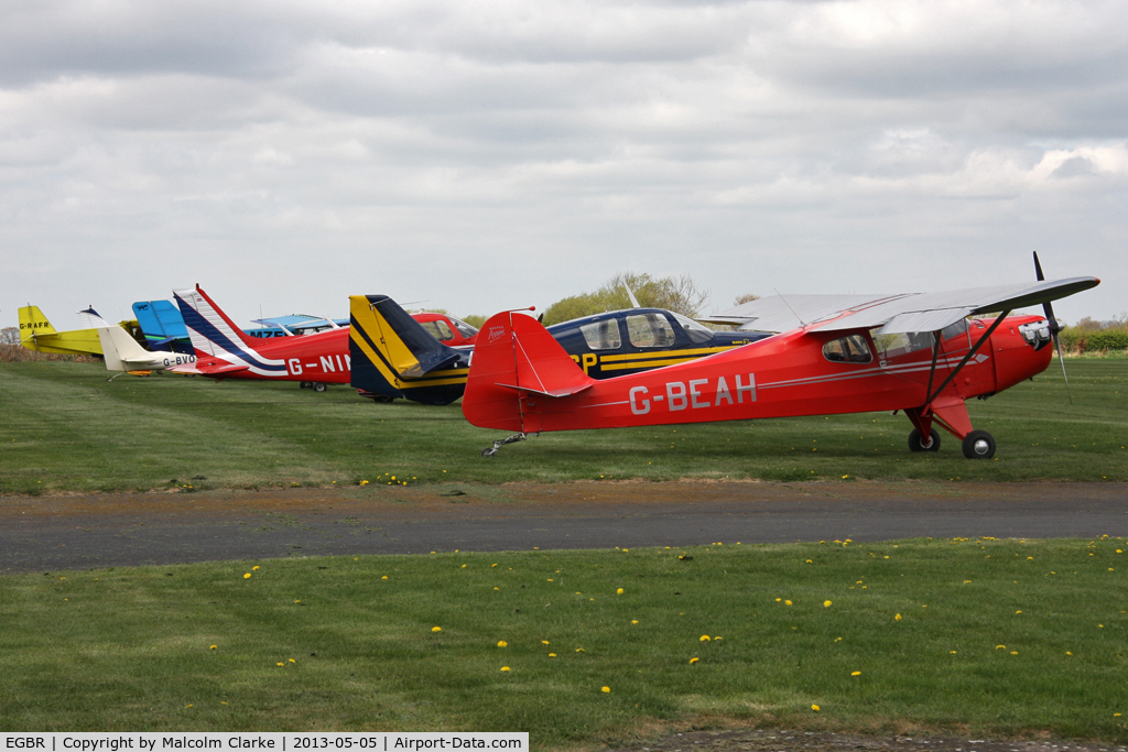 EGBR Airport - Line of visitors to The Real Aeroplane Club's May-hem Fly-In, Breighton Airfield, May 2013.