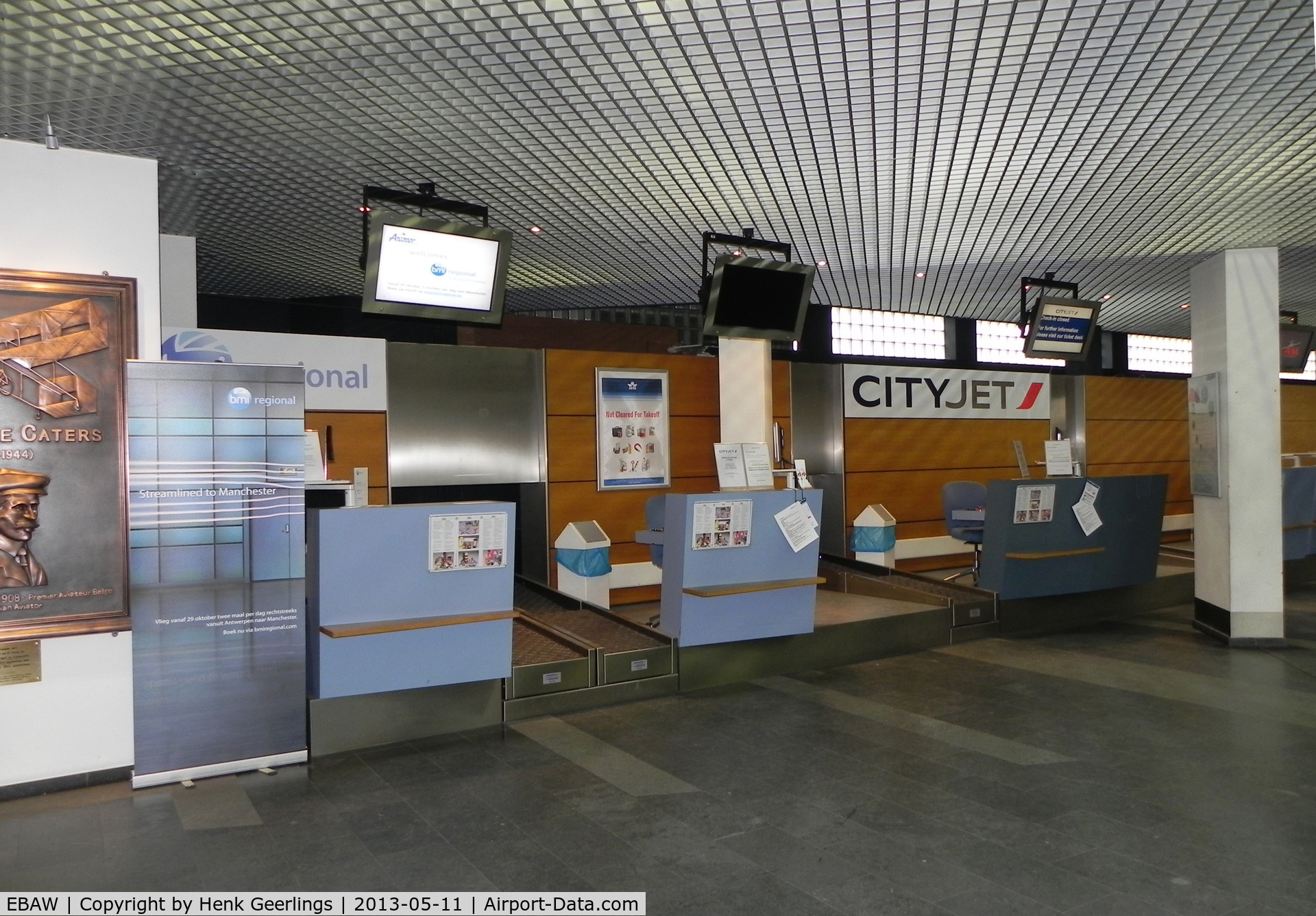 Antwerp International Airport, Antwerp / Deurne, Belgium Belgium (EBAW) - Check In Counter for  CityJet and BMI Regional flights.