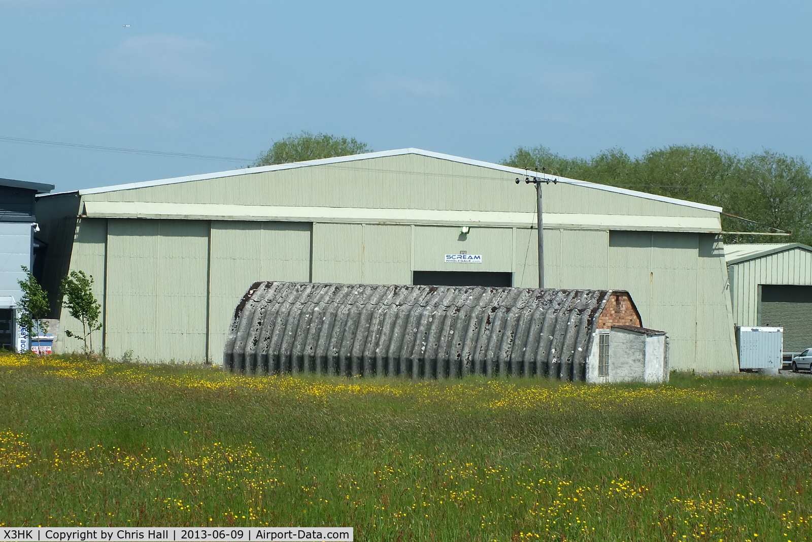 X3HK Airport - one of the two surviving Pentad Hangar at the former RNAS Hinstock, also known as: HMS Godwit / No 21 SLG / RAF Ollerton . In use between 17 October 1941 and 28 February 1947