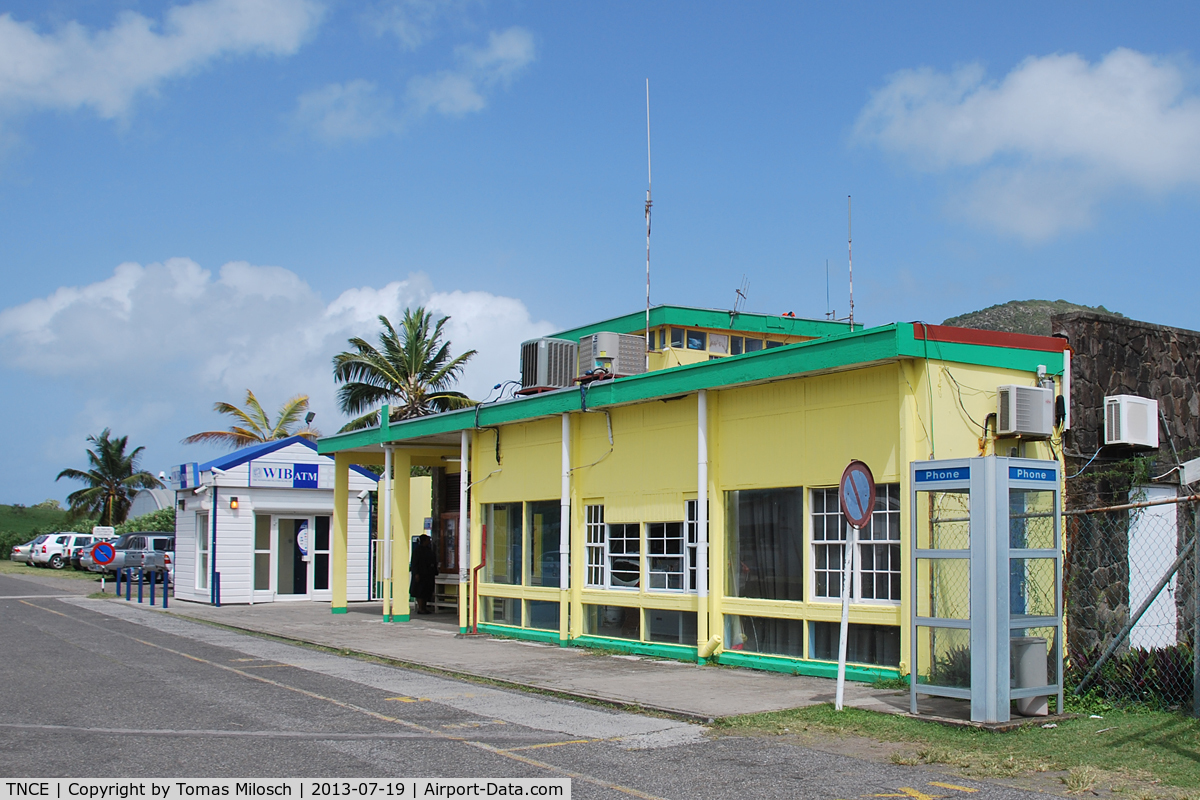 F.D. Roosevelt Airport – Sint Eustatius, Netherlands Antilles,  Netherlands Antilles (TNCE) - The airport building seen from outside.