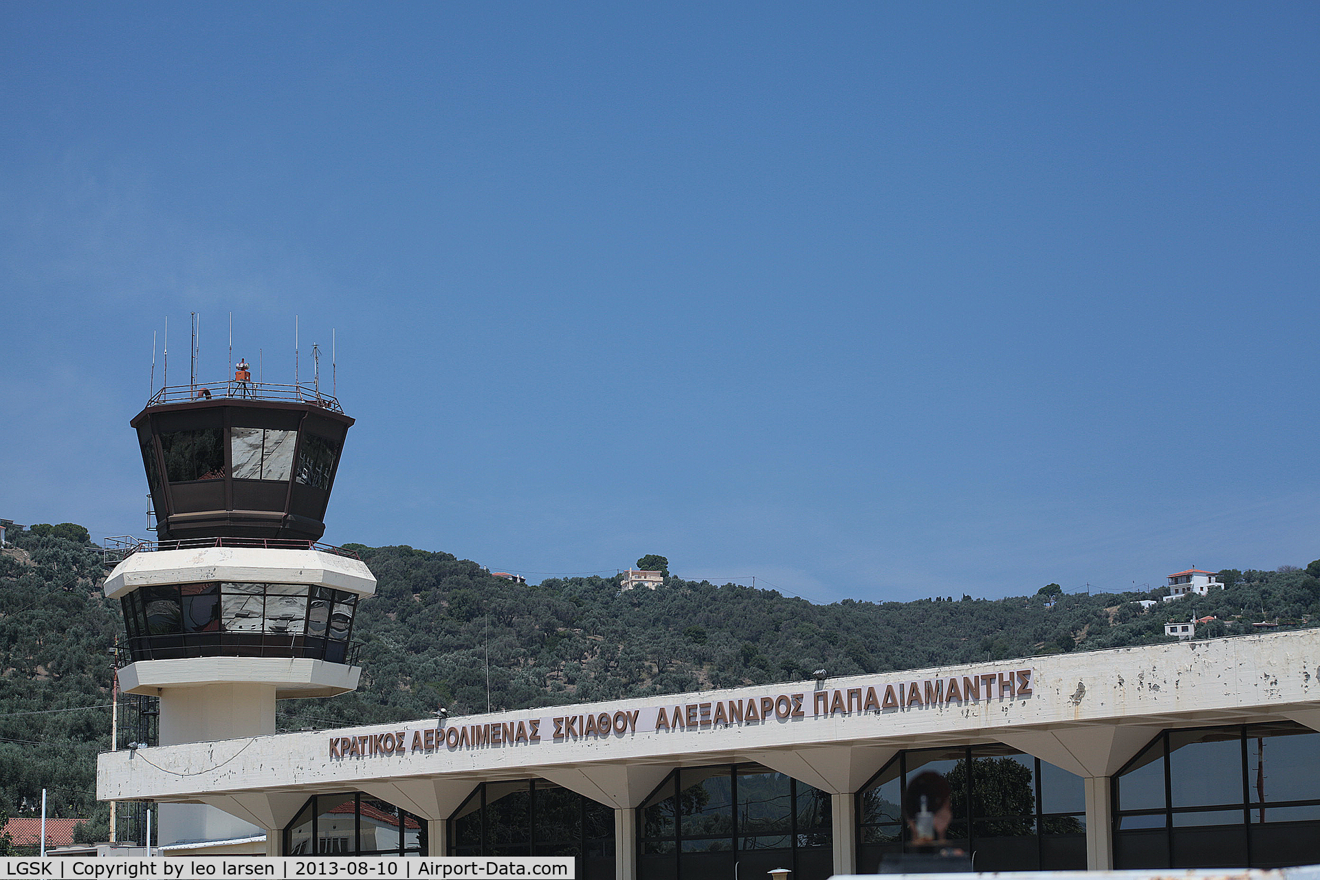 Skiathos Island National Airport, Skiathos Greece (LGSK) - Skiathos Greece shot from A319 OY-KBT duing T/O R-02 10.8.13