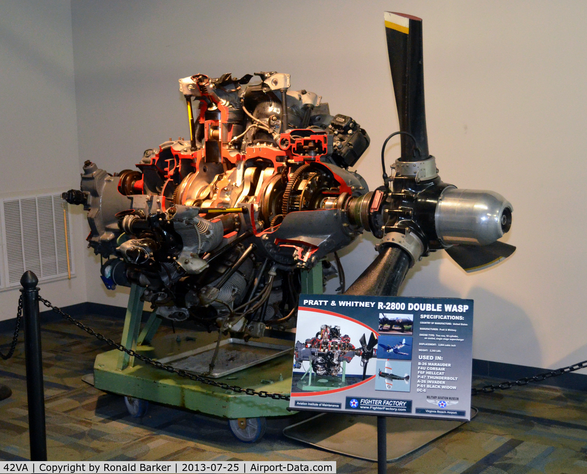 Virginia Beach Airport (42VA) - R-2800 Dual Wasp engine, Military Aviation Museum, Pungo, VA