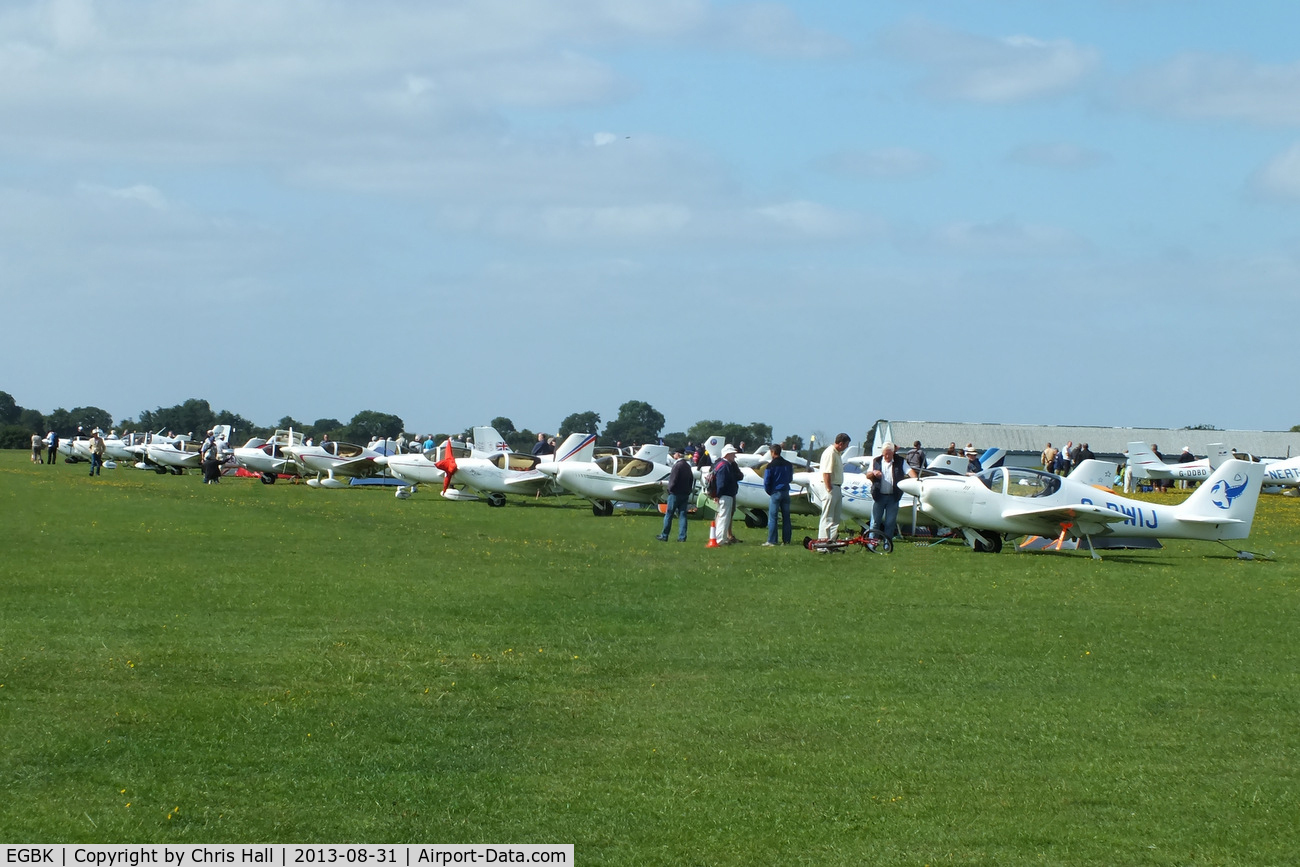 Sywell Aerodrome Airport, Northampton, England United Kingdom (EGBK) - line of Europa's at the LAA Rally 2013, Sywell
