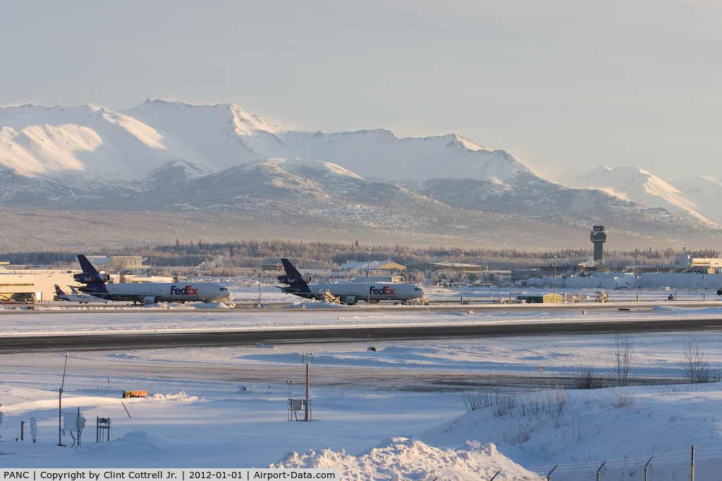 Ted Stevens Anchorage International Airport, Anchorage, Alaska United States (PANC) - Winter Day, -11F