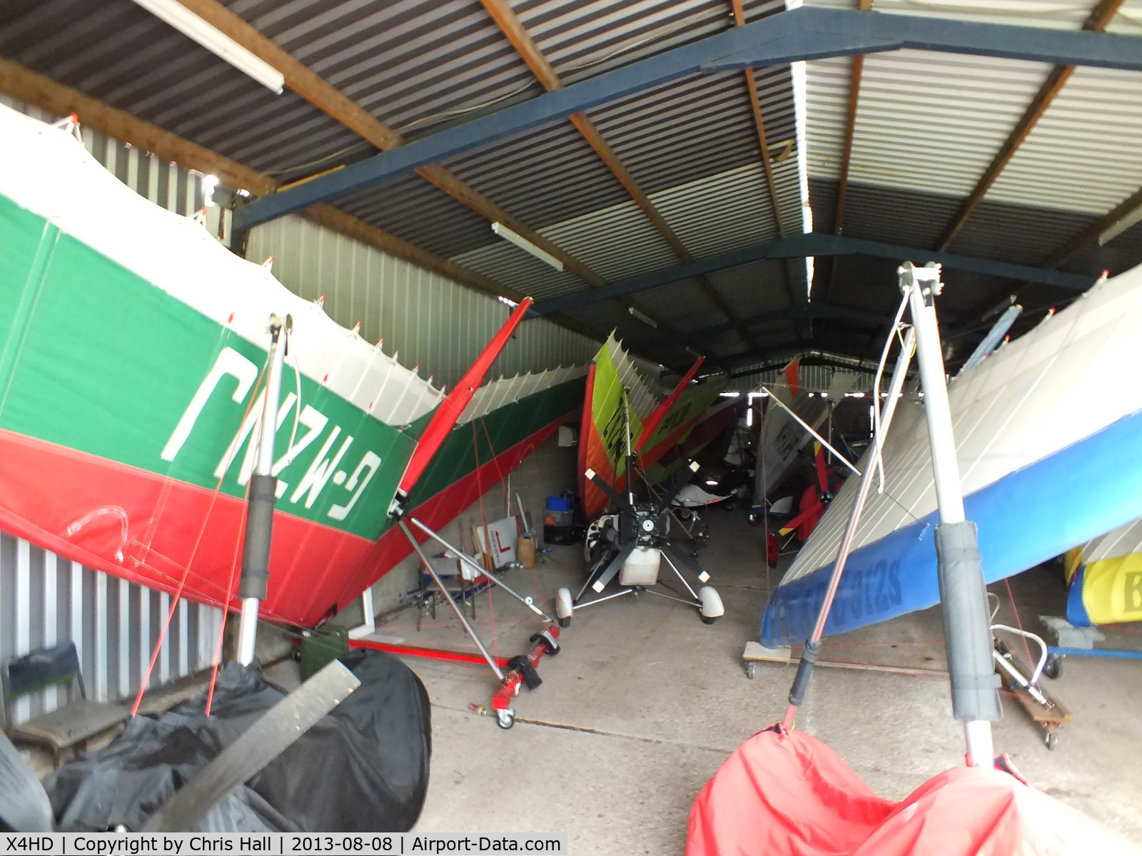 X4HD Airport - inside the packed hangar at Headon Airfield