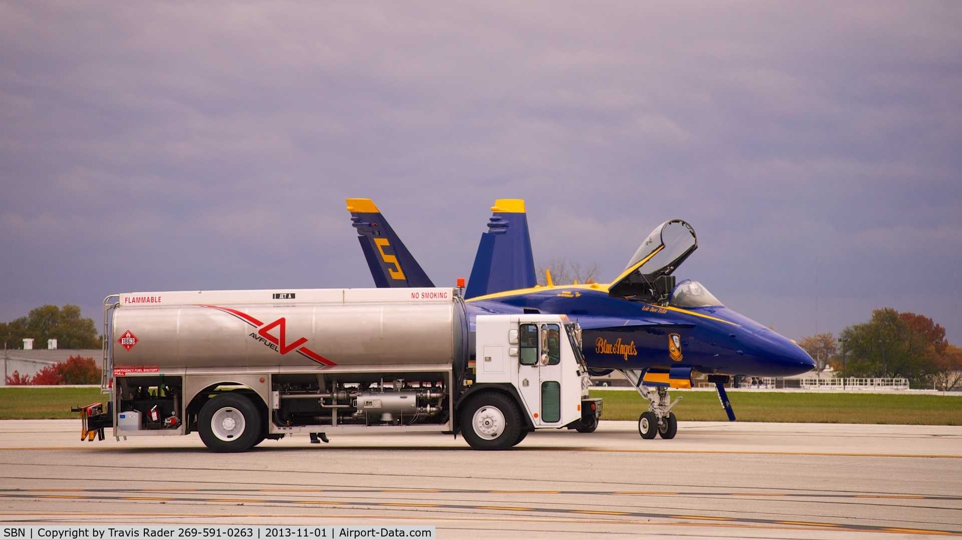 South Bend Airport (SBN) - Blue Angel 5 Refueling on Atlantic Aviation Ramp