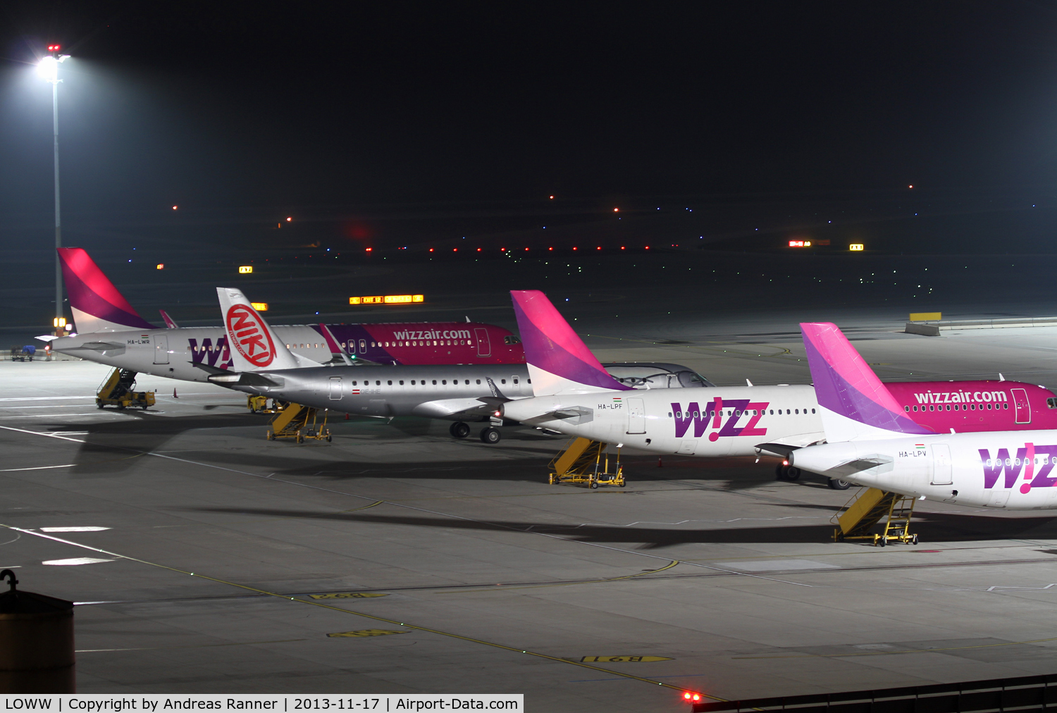 Vienna International Airport, Vienna Austria (LOWW) - diverted Wizz Air aircrafts