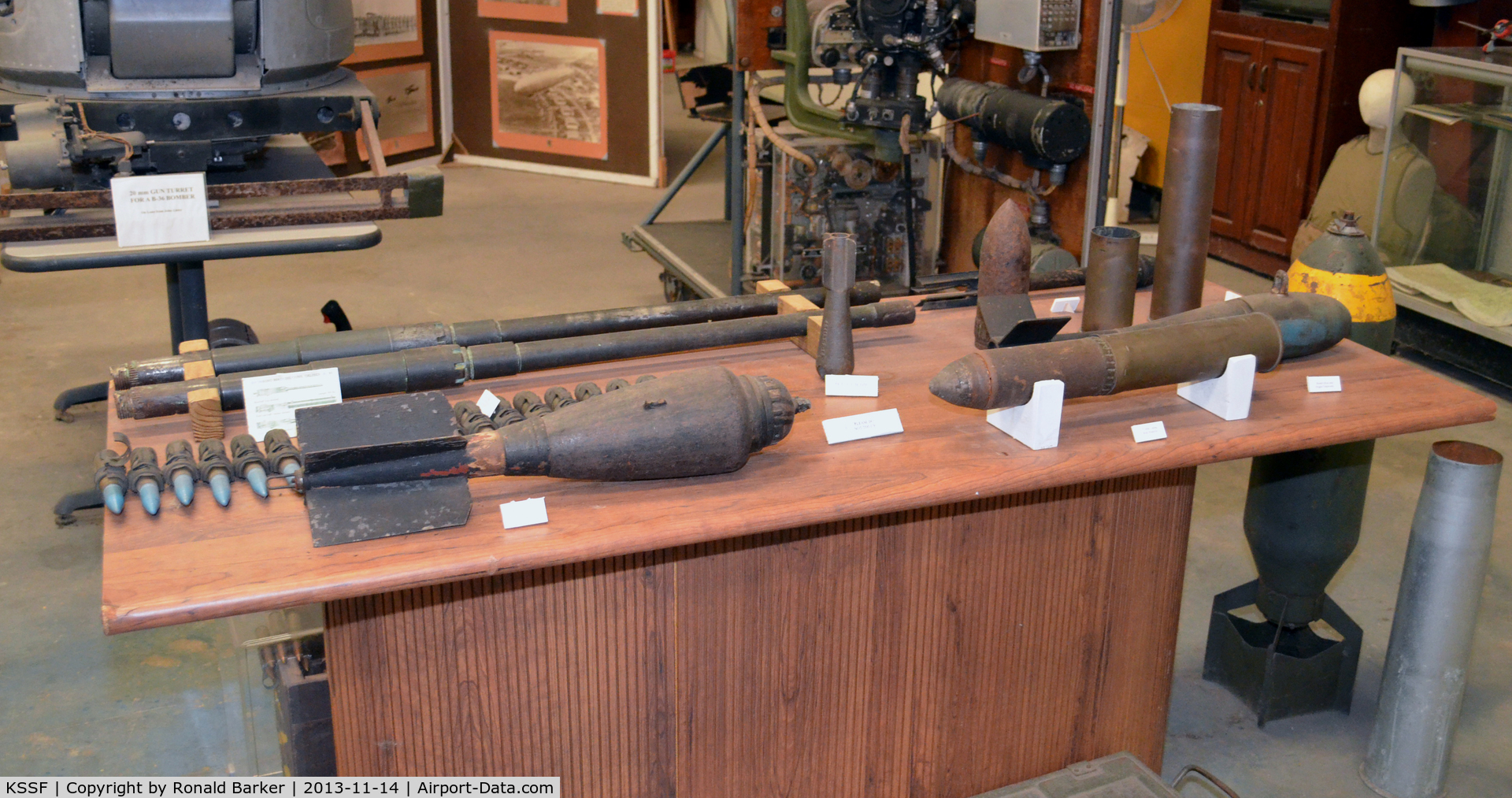 Stinson Municipal Airport (SSF) - Practice ordnance on display at the Texas Air Museum  