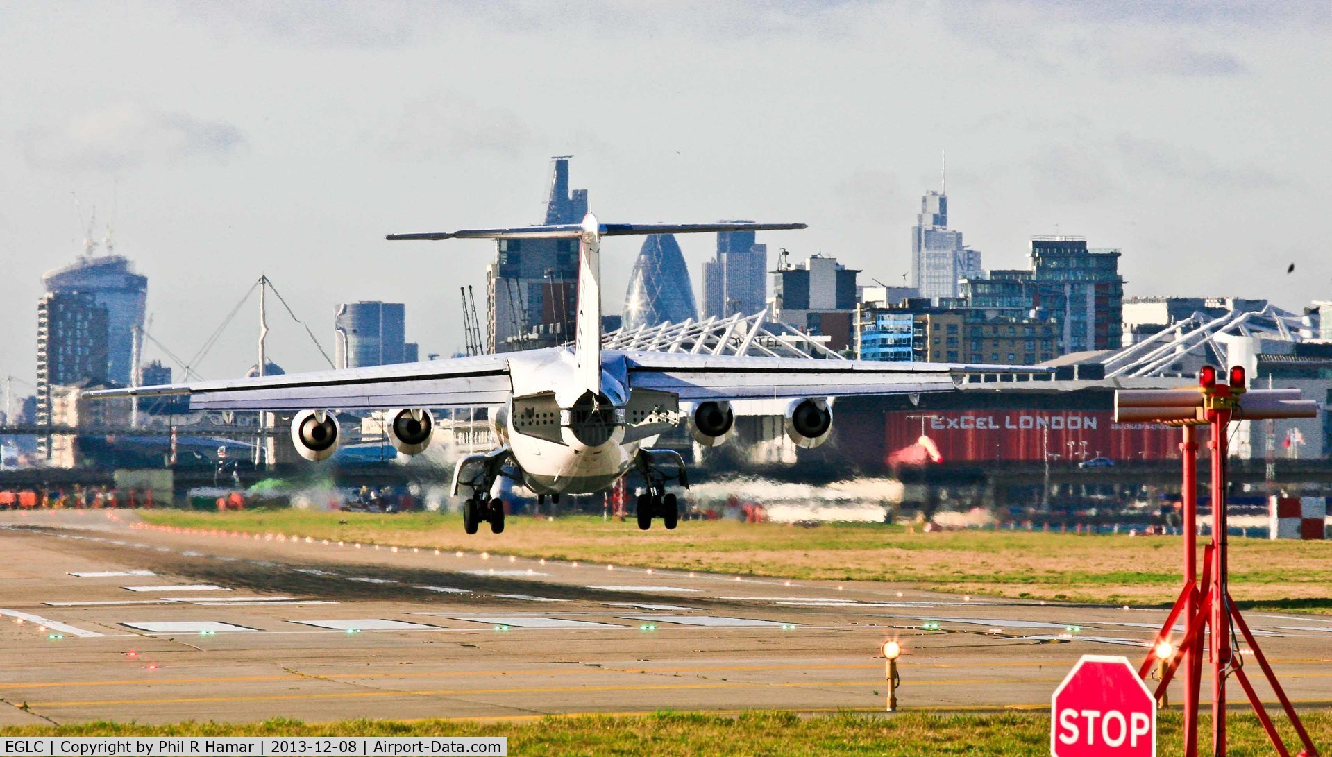 London City Airport, London, England United Kingdom (EGLC) - Swiss Air is the first to land on 27 this Sunday (LCY).