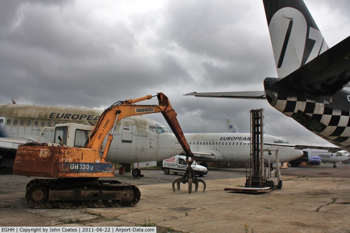 Bournemouth Airport, Bournemouth, England United Kingdom (EGHH) - Scrap area at European - with G-FIGP, G-CEAH and G-GPFI