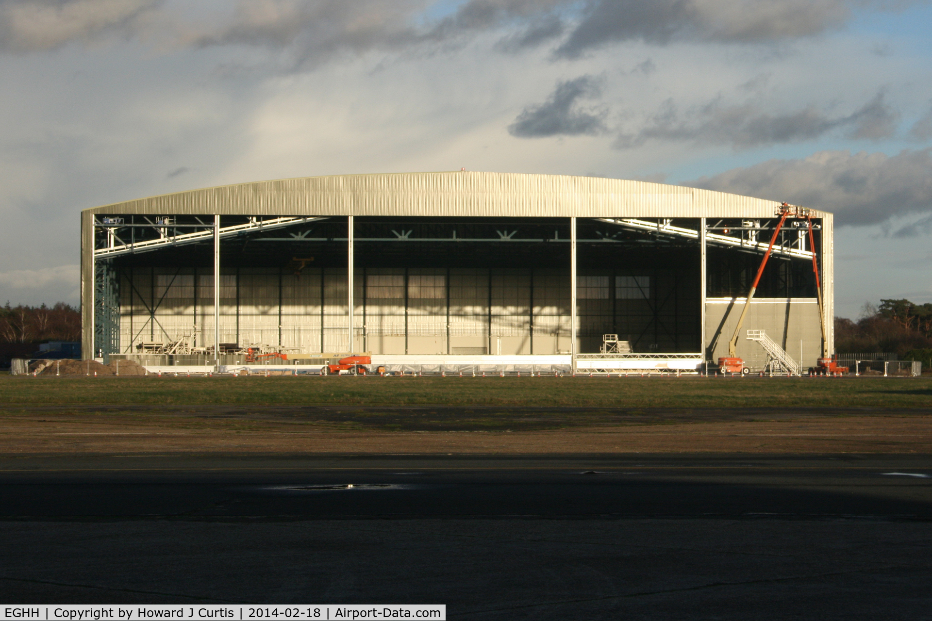 Bournemouth Airport, Bournemouth, England United Kingdom (EGHH) - Work continuing on the '747 hangar' (once the BASCO hangar).