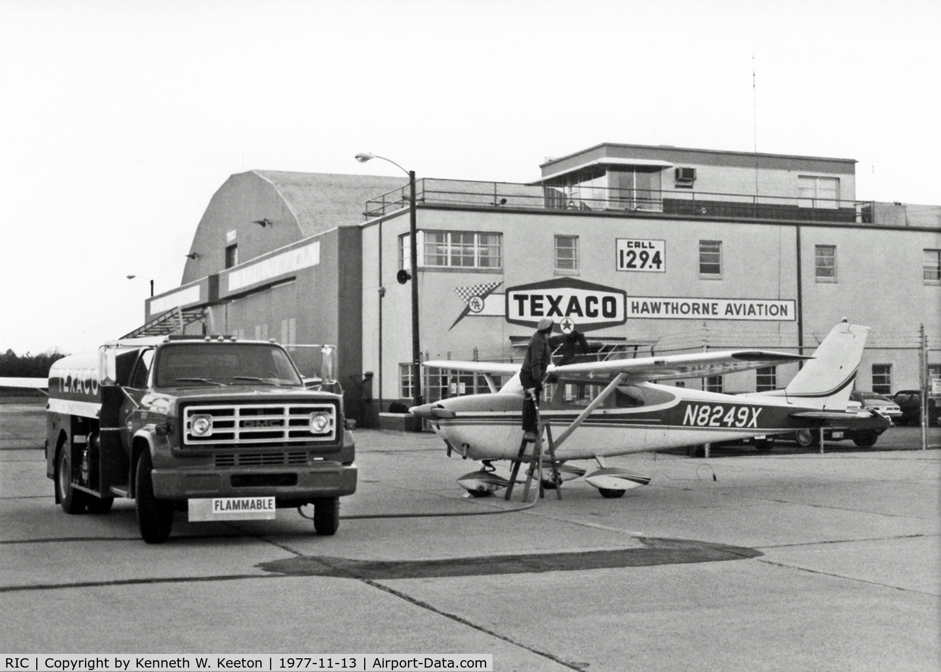 Richmond International Airport (RIC) - RIC, Richmond, Virginia, Hawthorne Aviation
Photo by Kenneth W. Keeton 11-13-1977.