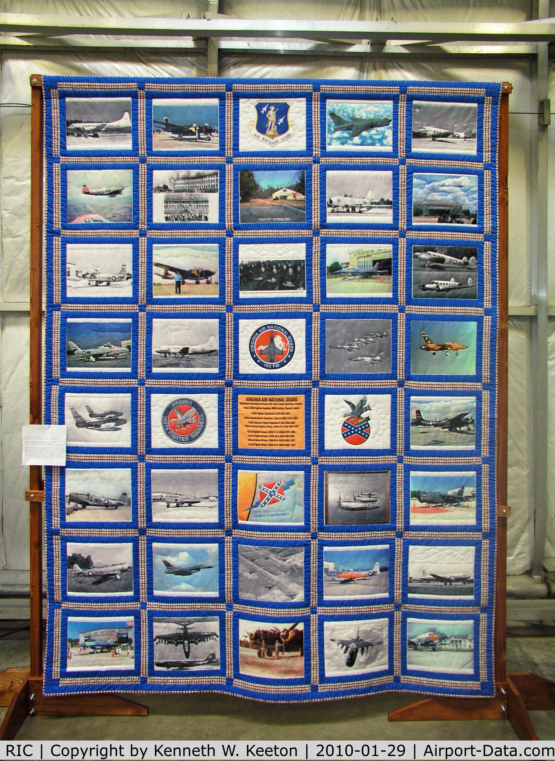Richmond International Airport (RIC) - RIC, Virginia Aviation Museum, Virginia Air National Guard Quilt. Photo by Kenneth W. Keeton 1-29-2010.