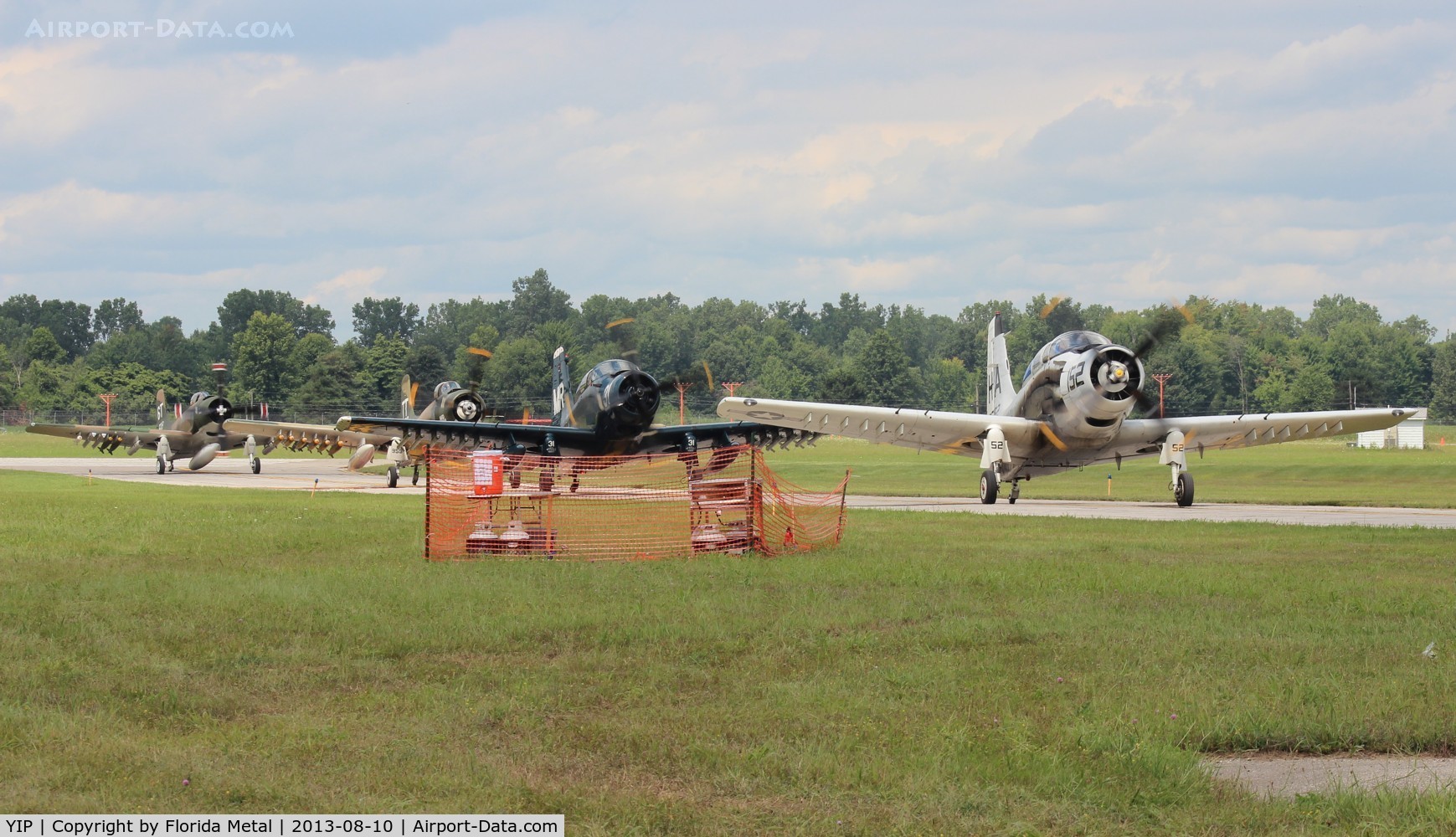 Willow Run Airport (YIP) - Skyraider line up at Thunder Over Michigan