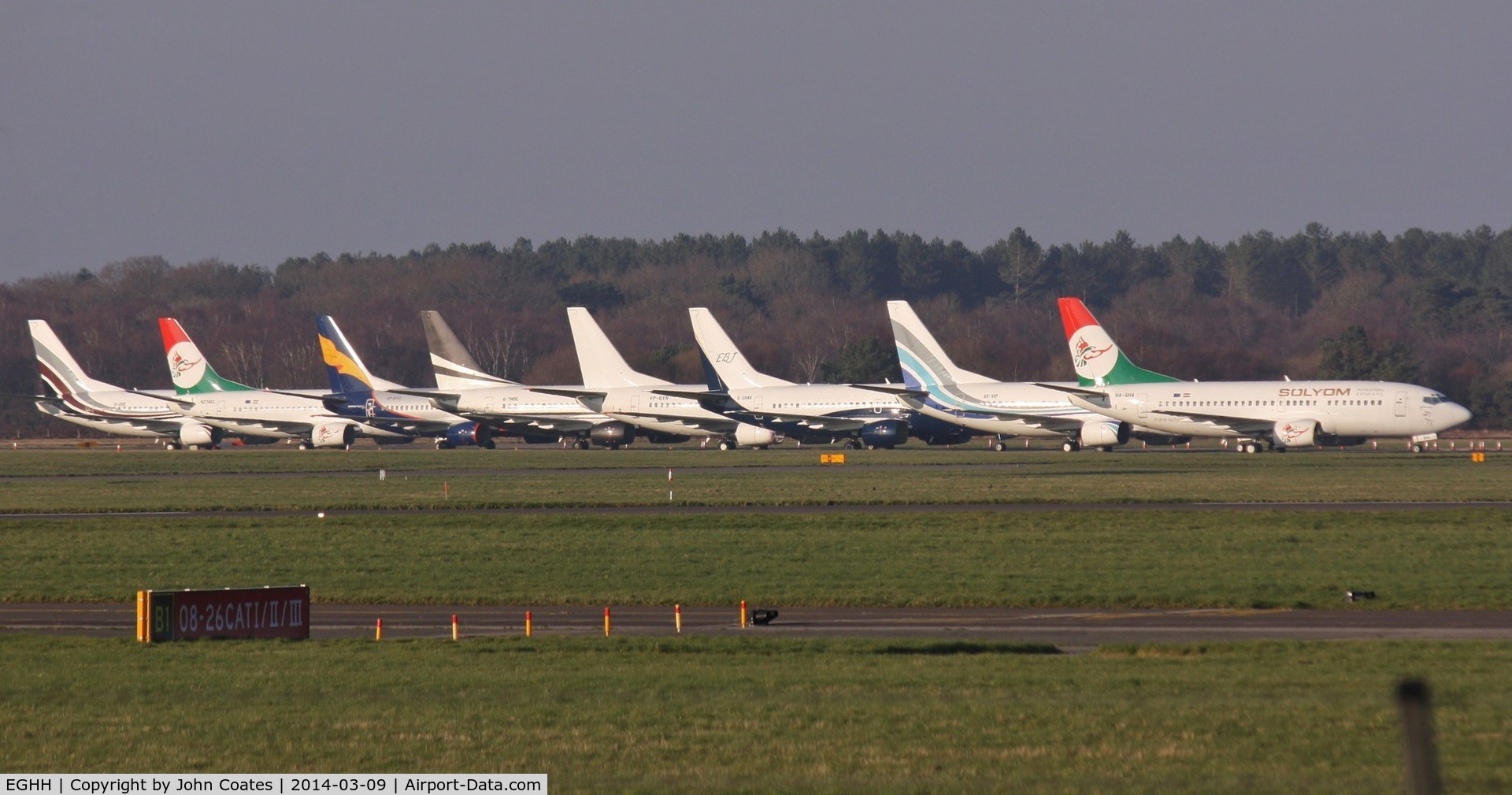 Bournemouth Airport, Bournemouth, England United Kingdom (EGHH) - Current line up of 737s from European