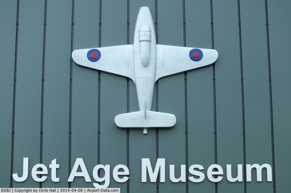 Gloucestershire Airport, Staverton, England United Kingdom (EGBJ) - above the entrance to the Jet Age Museum at Staverton
