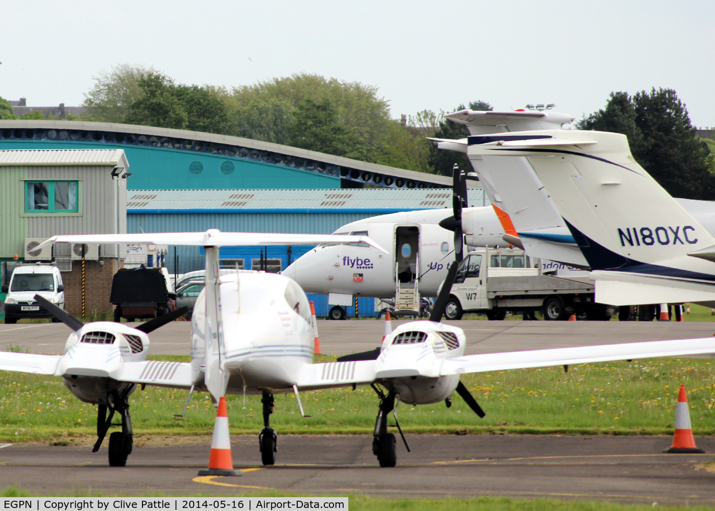 Dundee Airport, Dundee, Scotland United Kingdom (EGPN) - Close up apron view at Dundee Riverside EGPN