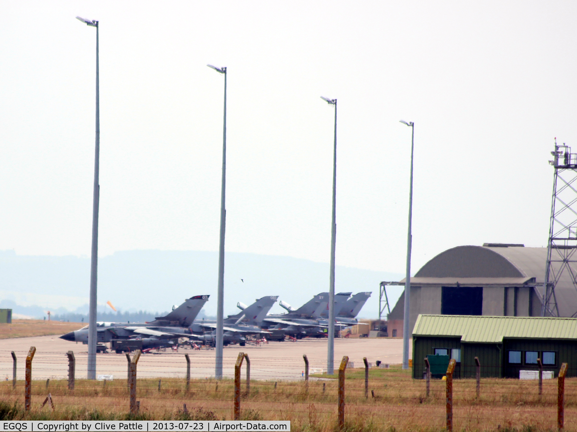 RAF Lossiemouth Airport, Lossiemouth, Scotland United Kingdom (EGQS) - 15(R) Sqn Apron line-up at RAF Lossiemouth EGQS.