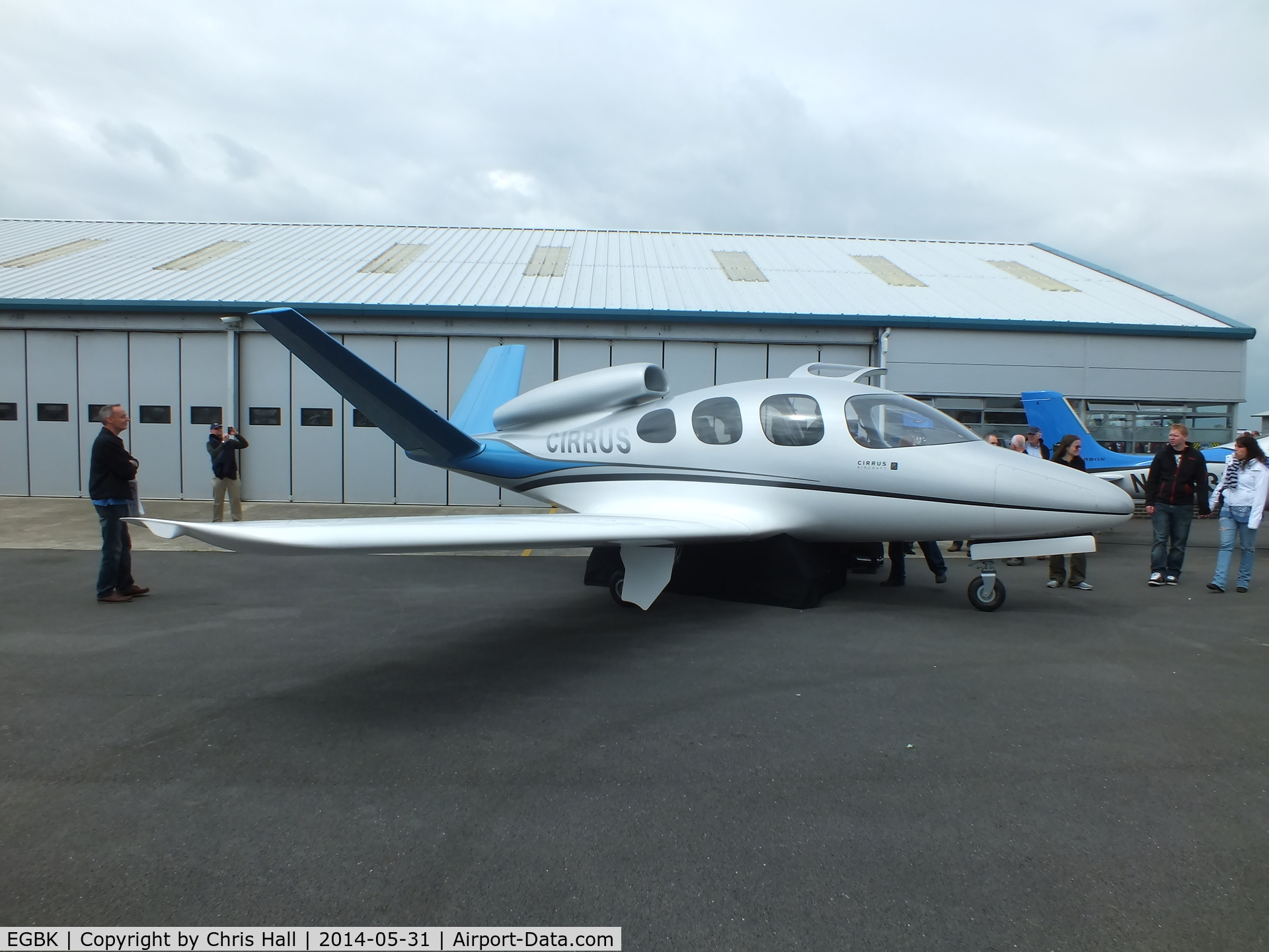 Sywell Aerodrome Airport, Northampton, England United Kingdom (EGBK) - Cirrus Vision SF50 mock up displayed at AeroExpo 2014