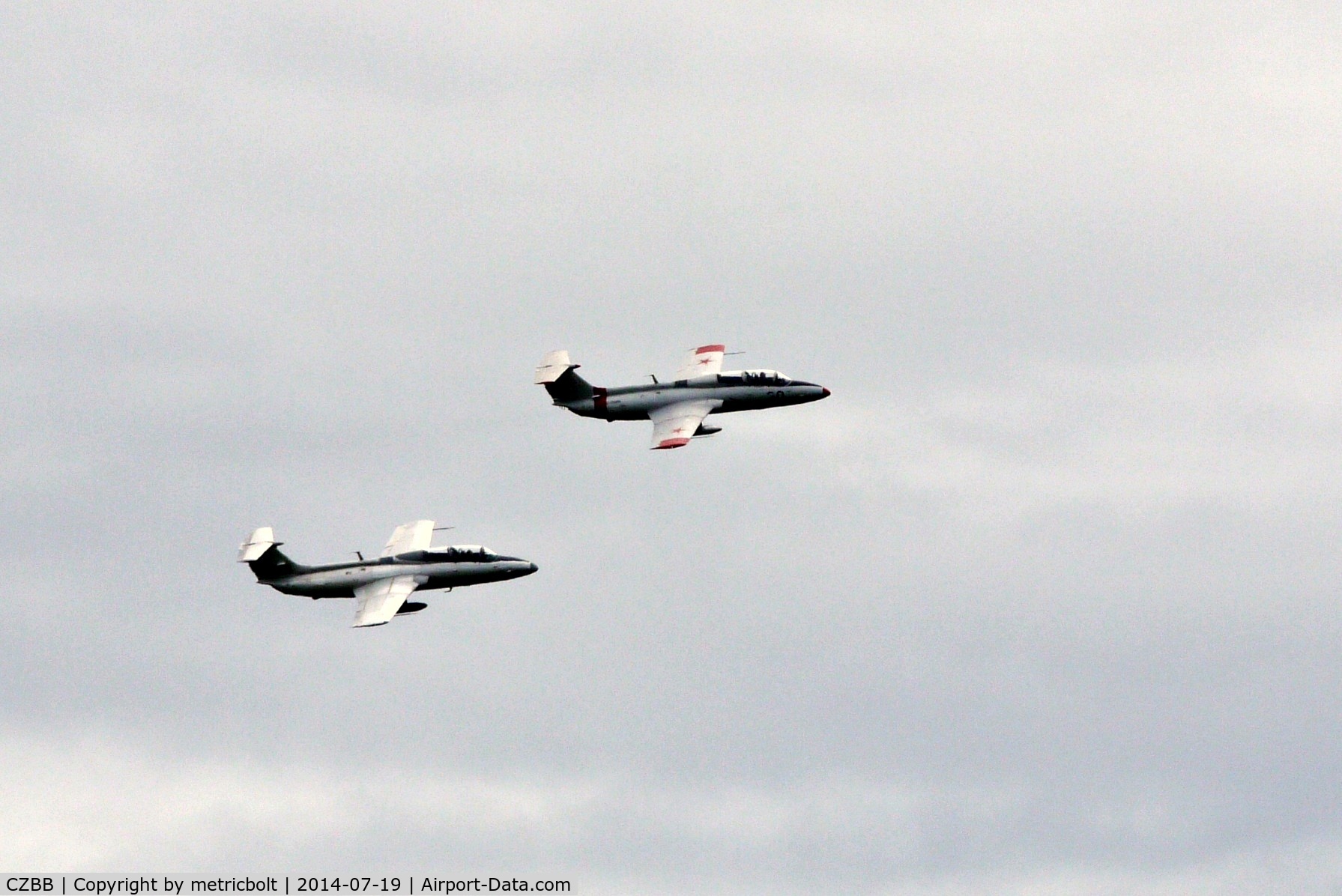 Boundry Bay Airport, Boundry Bay Canada (CZBB) - John & Richard Mrazek(father & son) L-29 duo at the Boundary Bay Airshow 2014