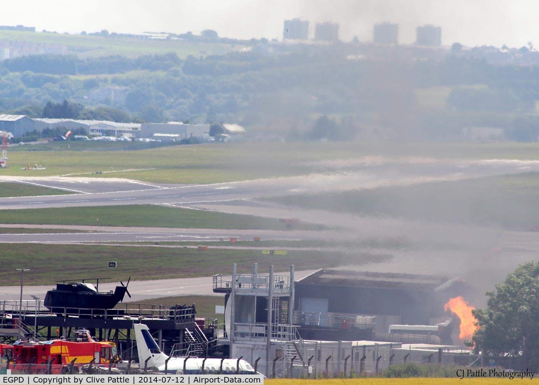 Aberdeen Airport, Aberdeen, Scotland United Kingdom (EGPD) - Fire action in the Training Area at Aberdeen EGPD
