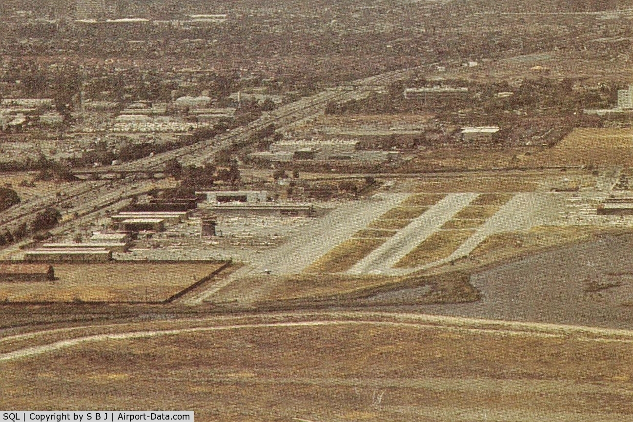 San Carlos Airport (SQL) - On base for runway 30 about to turn final at San Carlos around 1988.