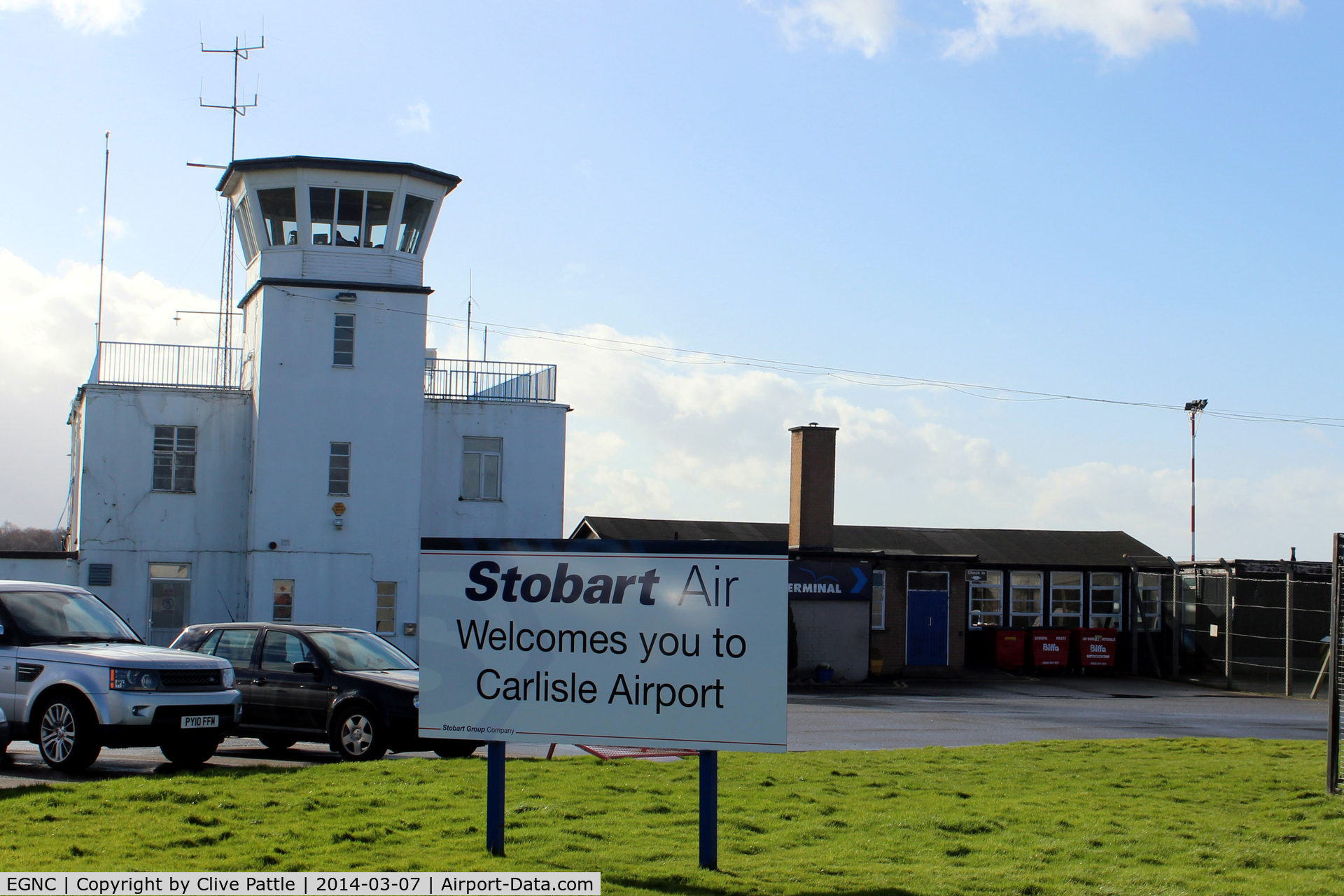 Carlisle Airport, Carlisle, England United Kingdom (EGNC) - Tower view - you can get some lovely grub in the cafe on the ground floor !