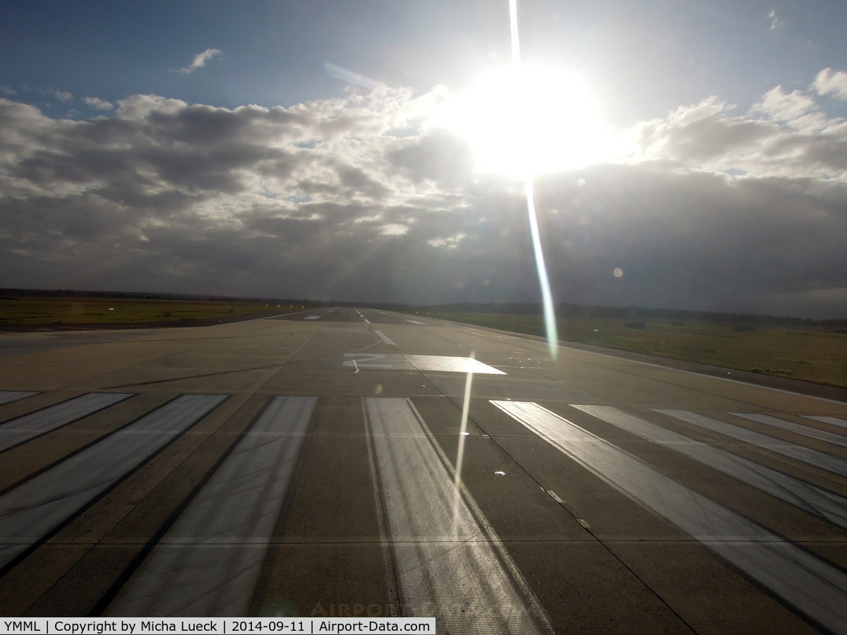 Melbourne International Airport, Tullamarine, Victoria Australia (YMML) - Turning onto the runway for take-off at Tullamarine