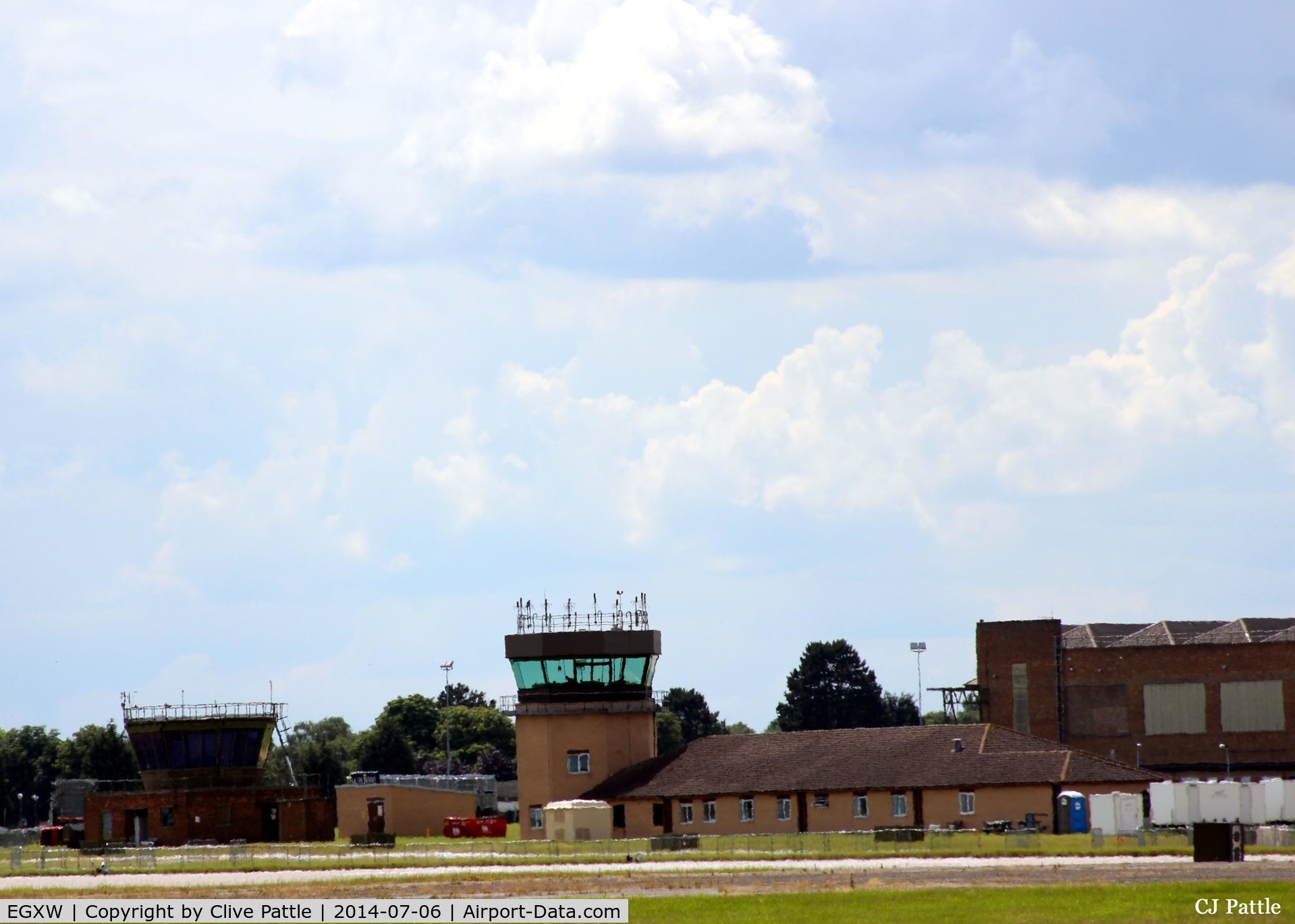 RAF Waddington Airport, Waddington, England United Kingdom (EGXW) - The old and the new towers at RAF Waddington