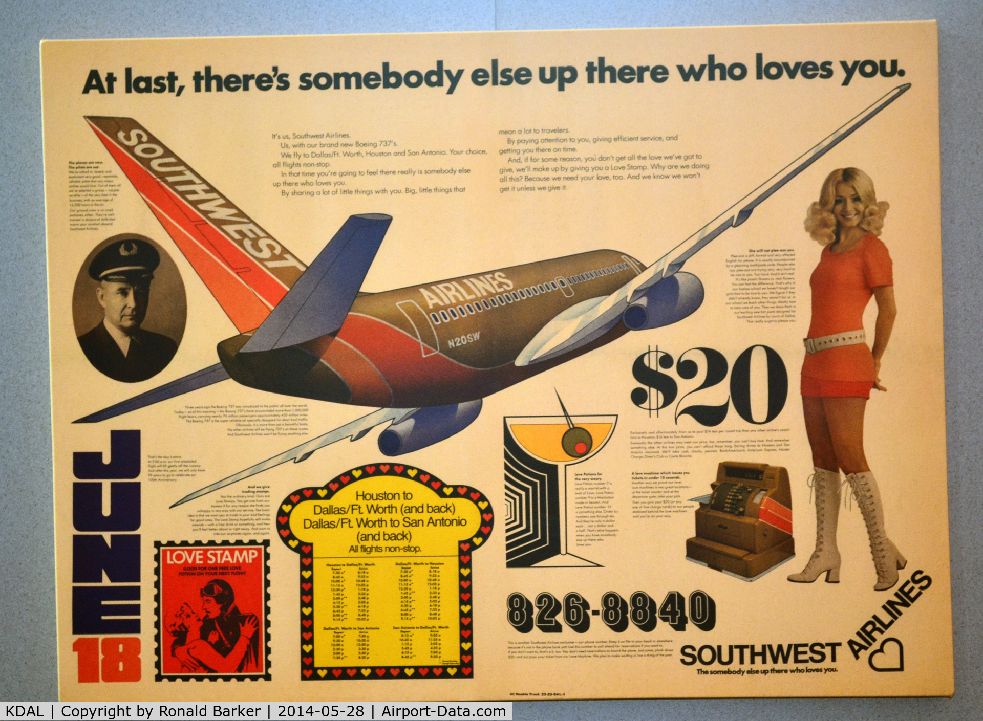 Dallas Love Field Airport (DAL) - Southwest Airlines advertisement (exhibit) Frontiers of Flight Museum DAL