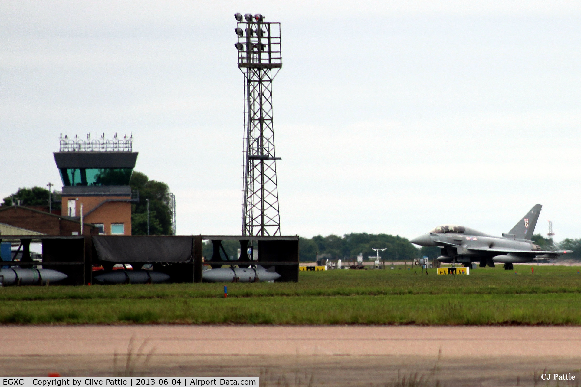 RAF Coningsby Airport, Coningsby, England United Kingdom (EGXC) - ATC Tower detail at RAF Coningsby