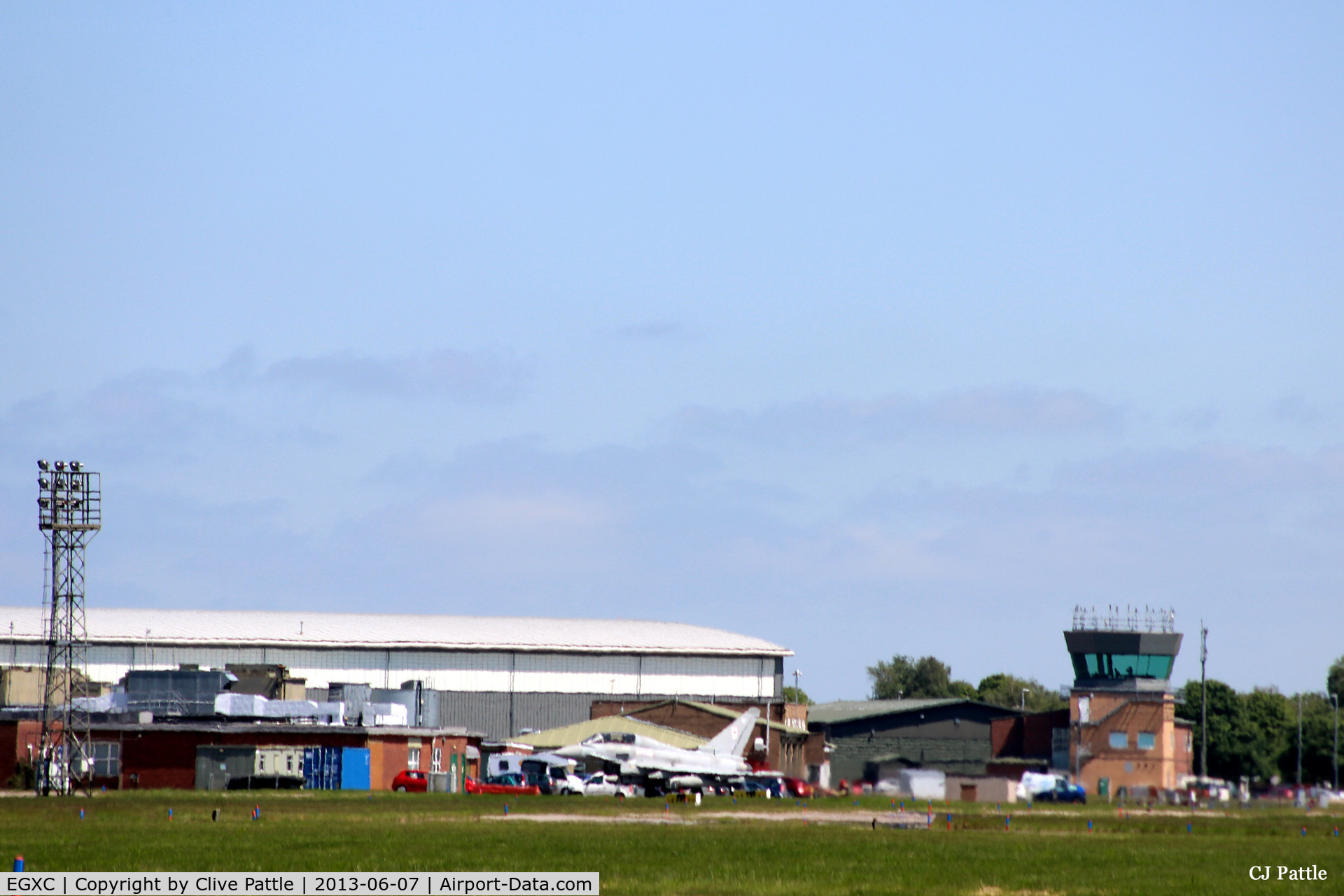 RAF Coningsby Airport, Coningsby, England United Kingdom (EGXC) - Hangarage and ATC Tower at RAF Coningsby