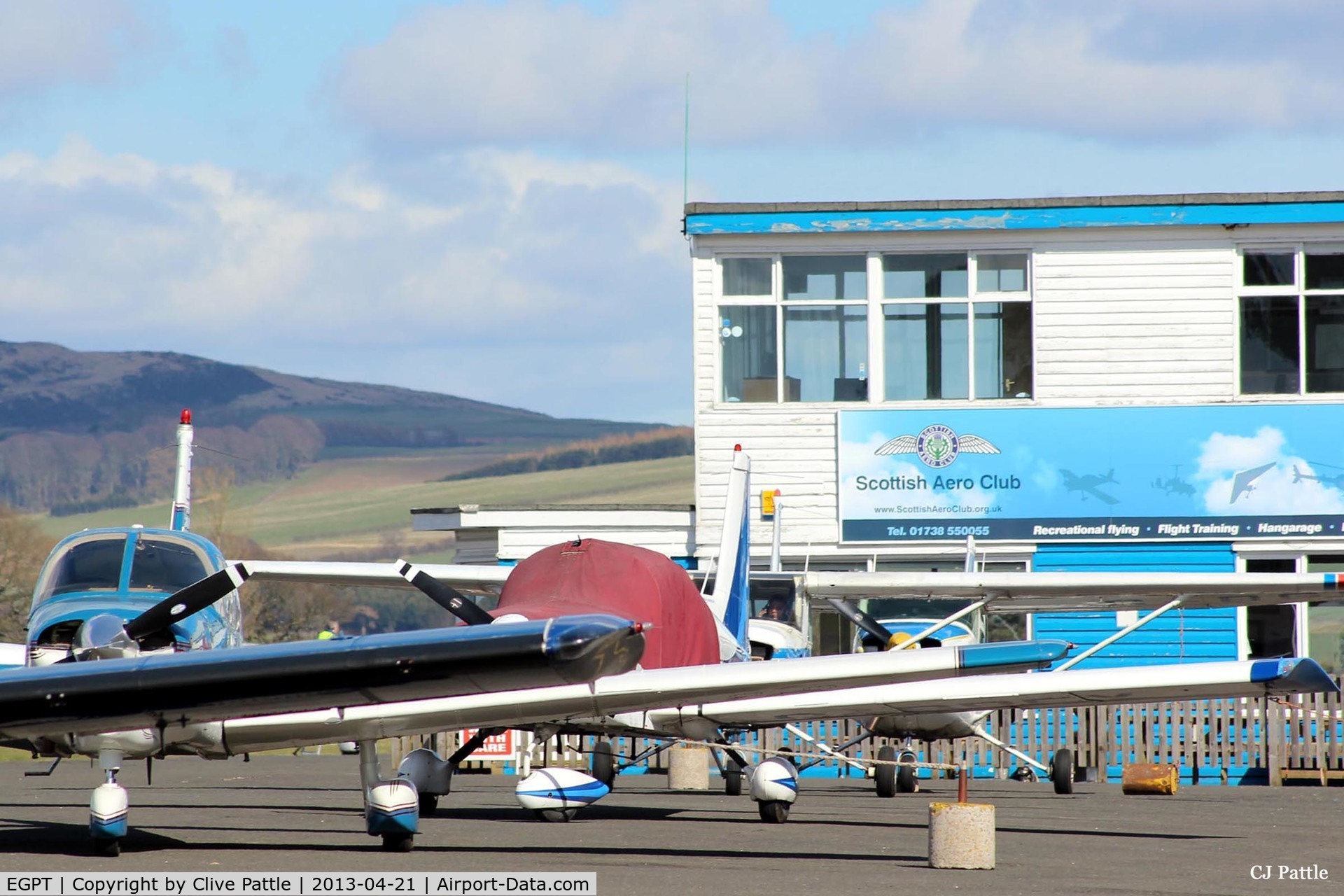 Perth Airport (Scotland), Perth, Scotland United Kingdom (EGPT) - Busy apron scene at Perth EGPT 