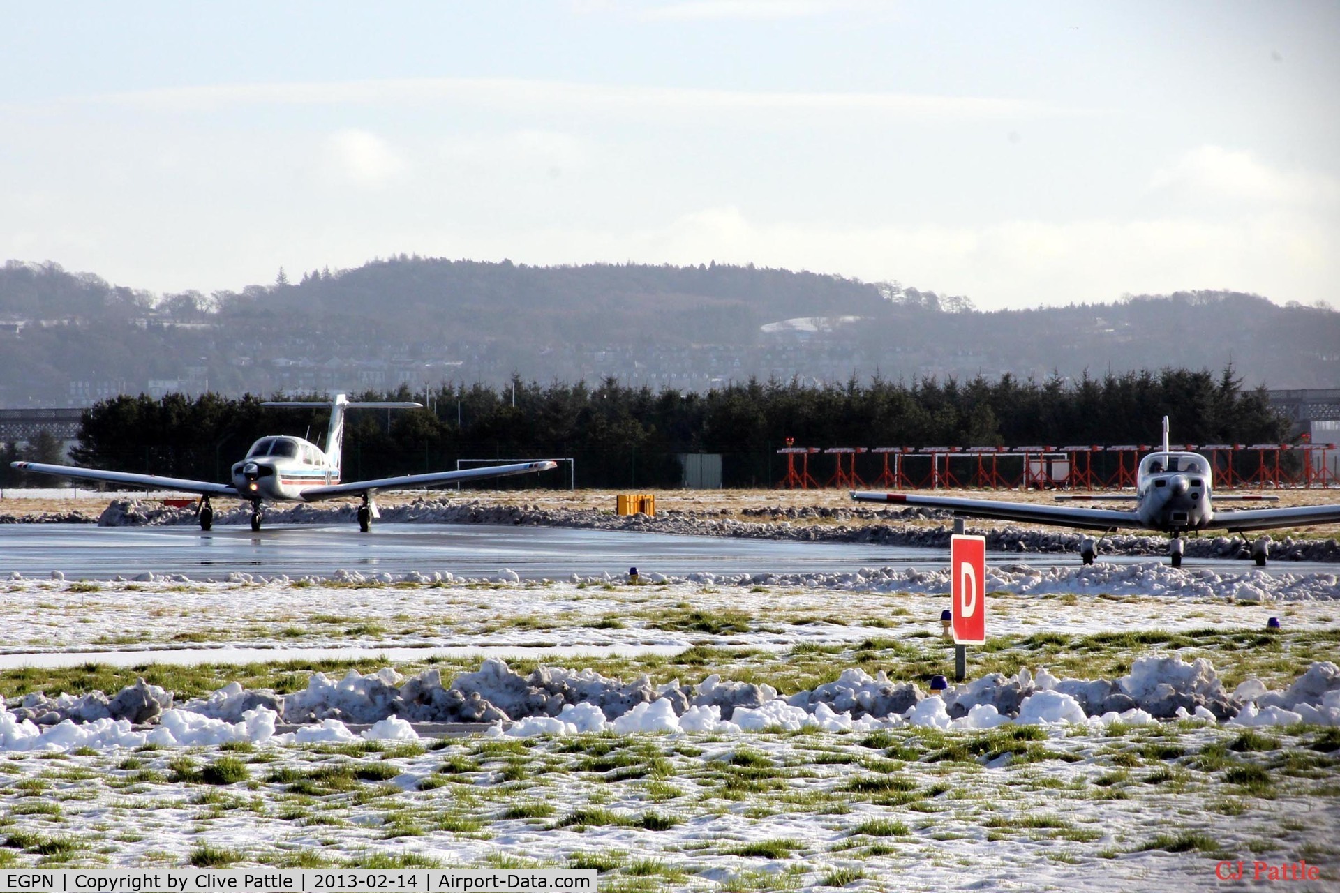 Dundee Airport, Dundee, Scotland United Kingdom (EGPN) - A snowy Dundee airport scene on Valentines Day 2013