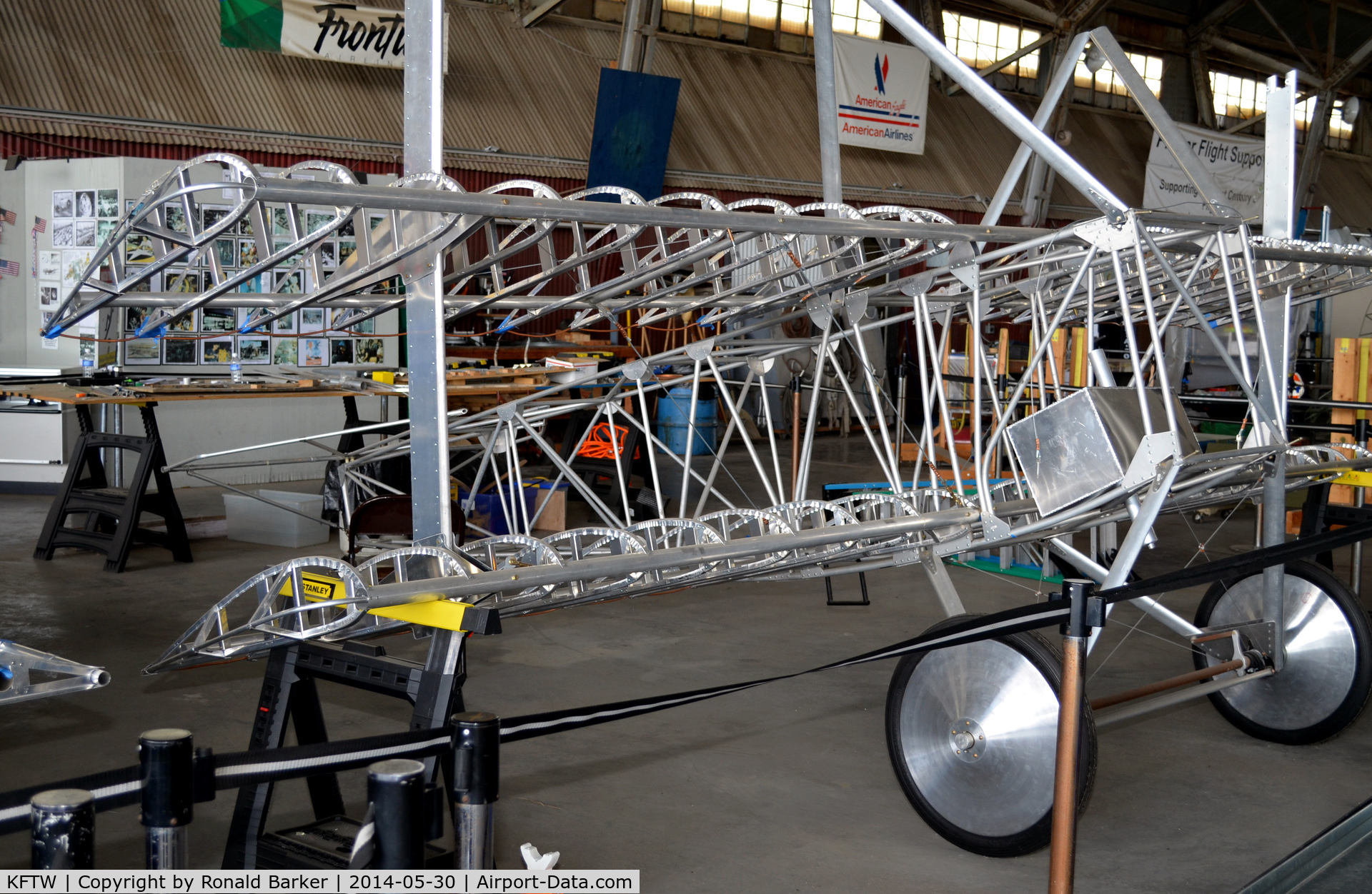 Fort Worth Meacham International Airport (FTW) - Aluminum frame for bi-plane at Vintage Flight Museum