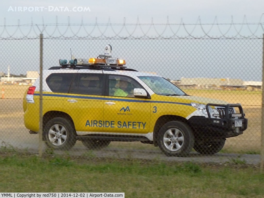 Melbourne International Airport, Tullamarine, Victoria Australia (YMML) - Airside Safety patrol vehicle on Perimeter Road YMML