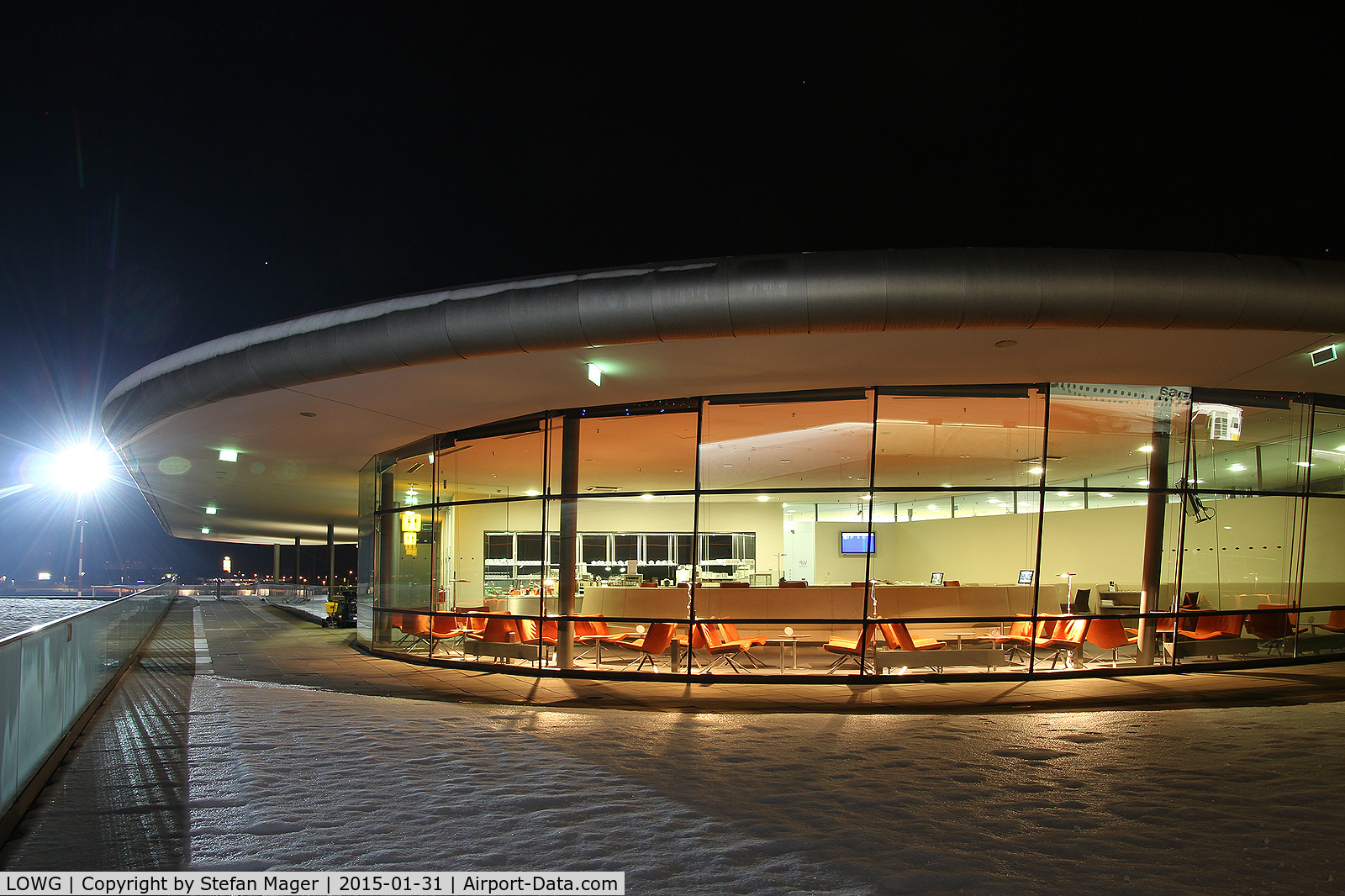Graz Airport, Graz Austria (LOWG) - Graz Airport - VIP-lounge @ night