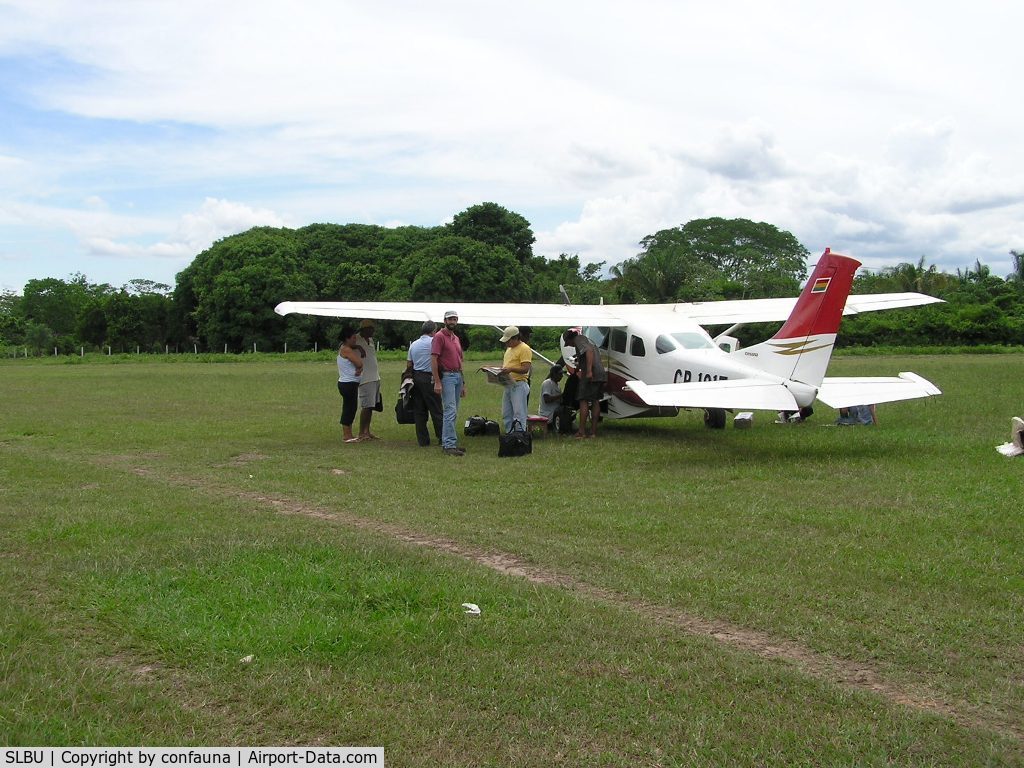 Baures Airport, Baures Bolivia (SLBU) - Cessna 206 air taxi ready to leave Baures to Trinidad, Beni, Bolivia, ca. 2008