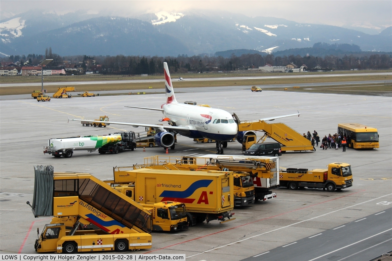 Salzburg Airport, Salzburg Austria (LOWS) - Apron overview....