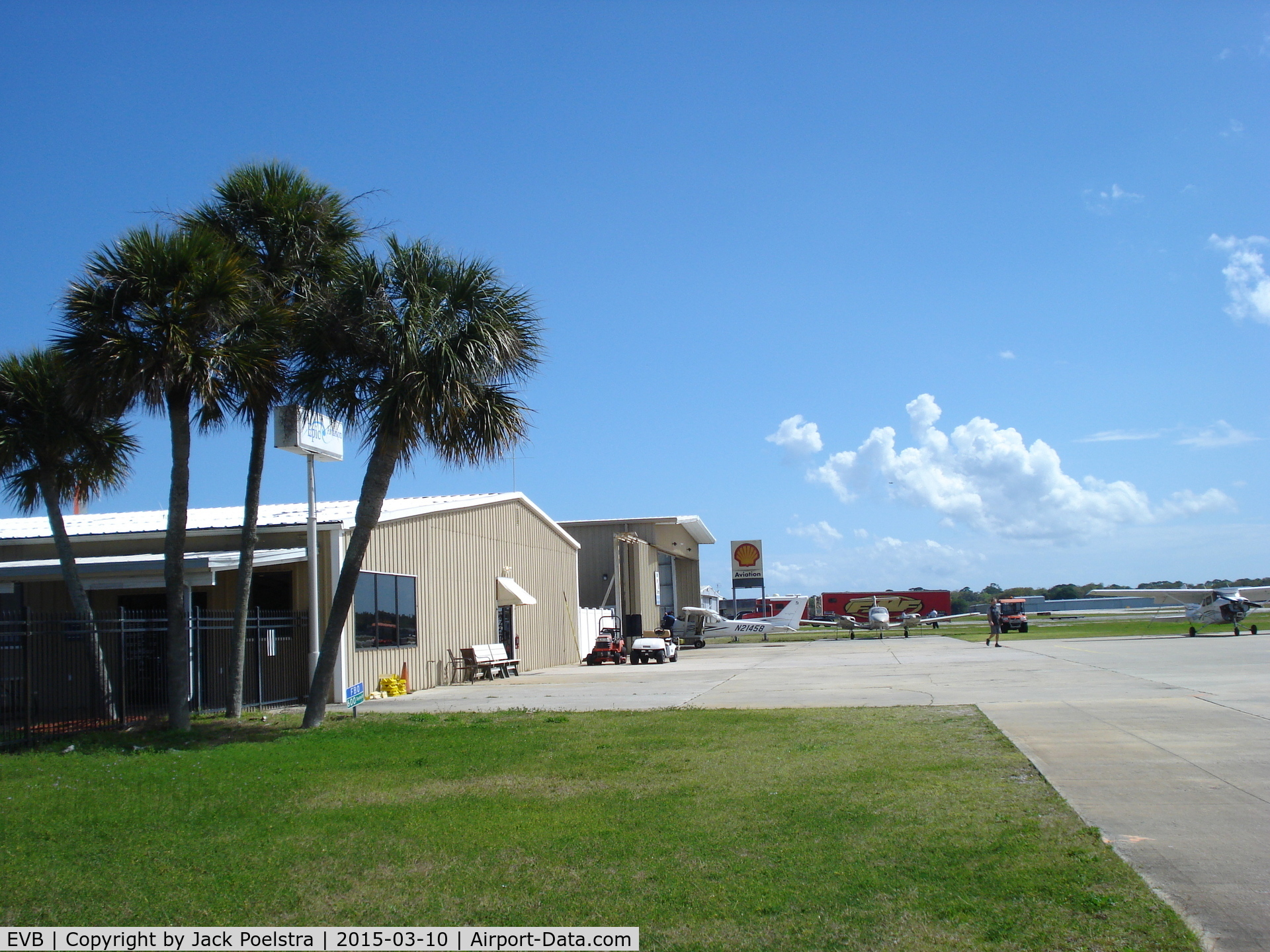 New Smyrna Beach Municipal Airport (EVB) - Ramp and hangars
