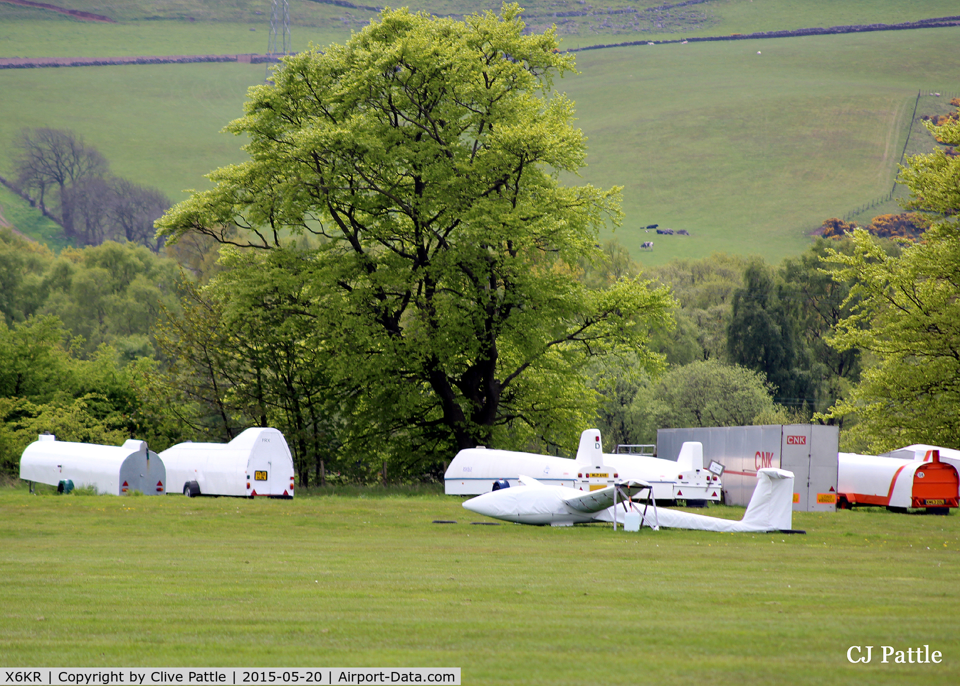 X6KR Airport - Shot of just a few of the stored gliders in their trailers at Portmoak, Scotland, the home of Scottish Gliding.