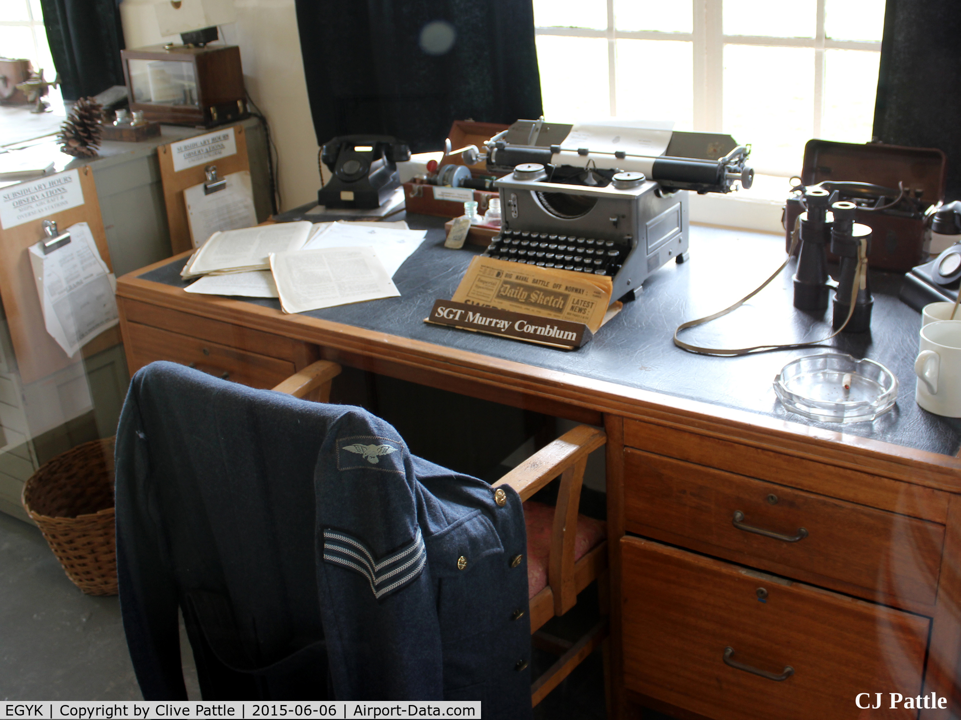 EGYK Airport - One of the excellent displays on the airfield, this time an office has been recreated within the Watchtower, showing the duty Met Sgt desk.