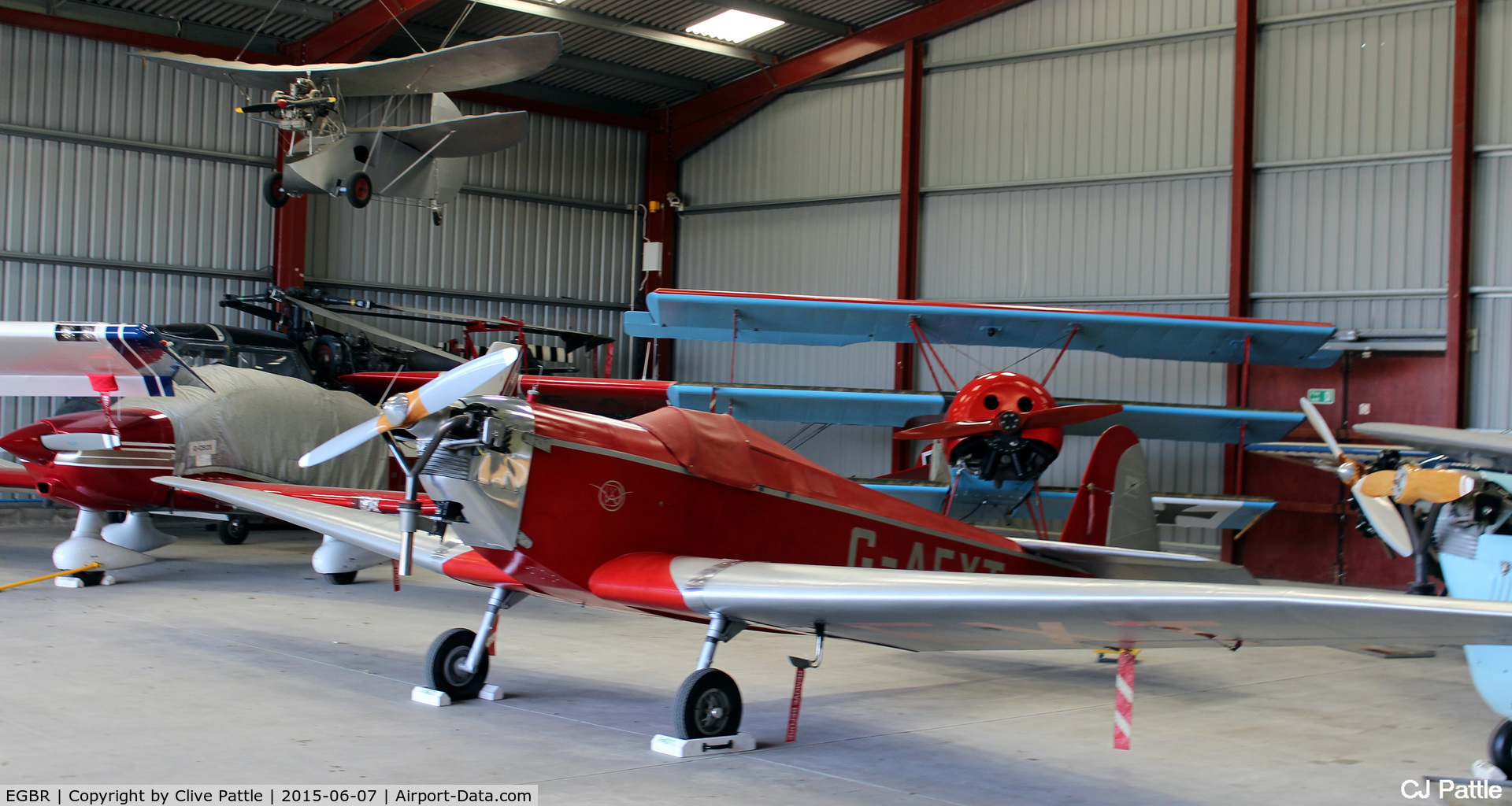 EGBR Airport - Radial Fly-in day packed hangar view at Breighton, Yorks - EGBR