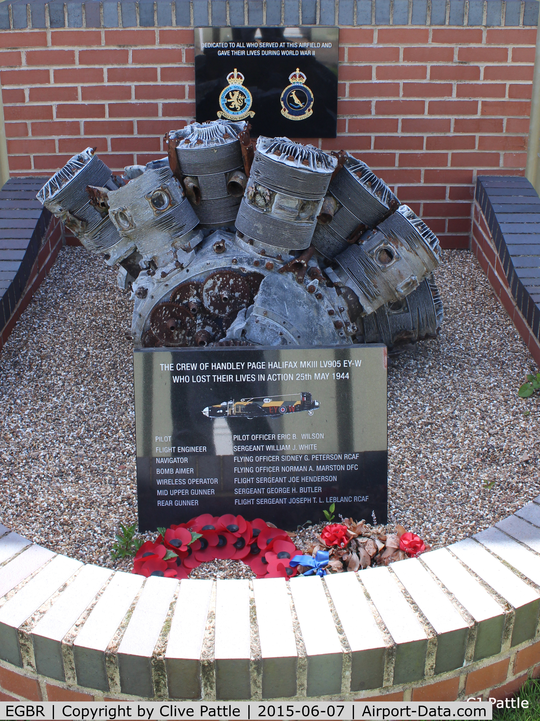 EGBR Airport - Memorial to the crew of Handley Page Halifax LV905 at Breighton Airfield, Yorkshire - EGBR