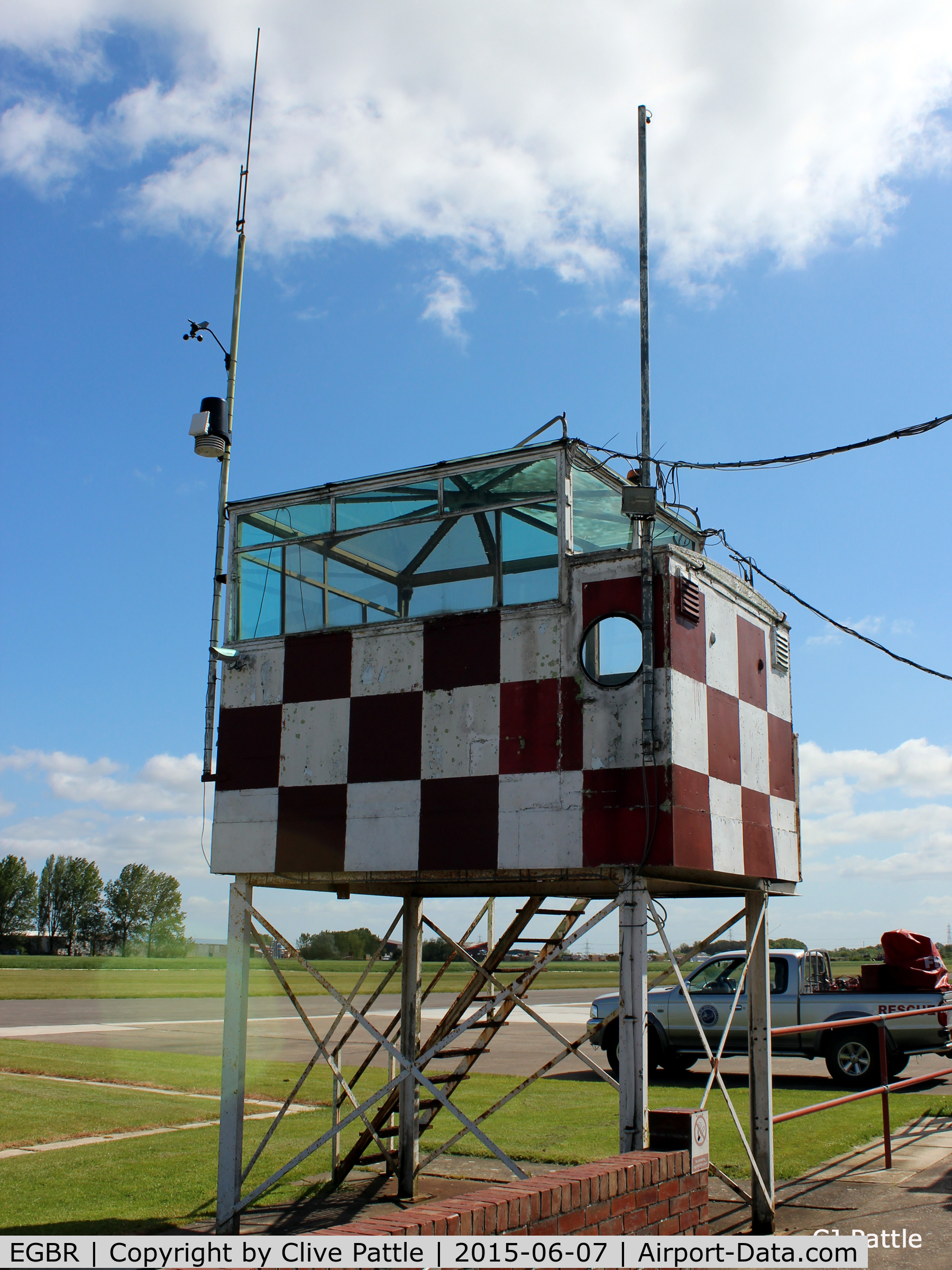 EGBR Airport - A view of the Tower at Breighton Airfield, Yorkshire EGBR