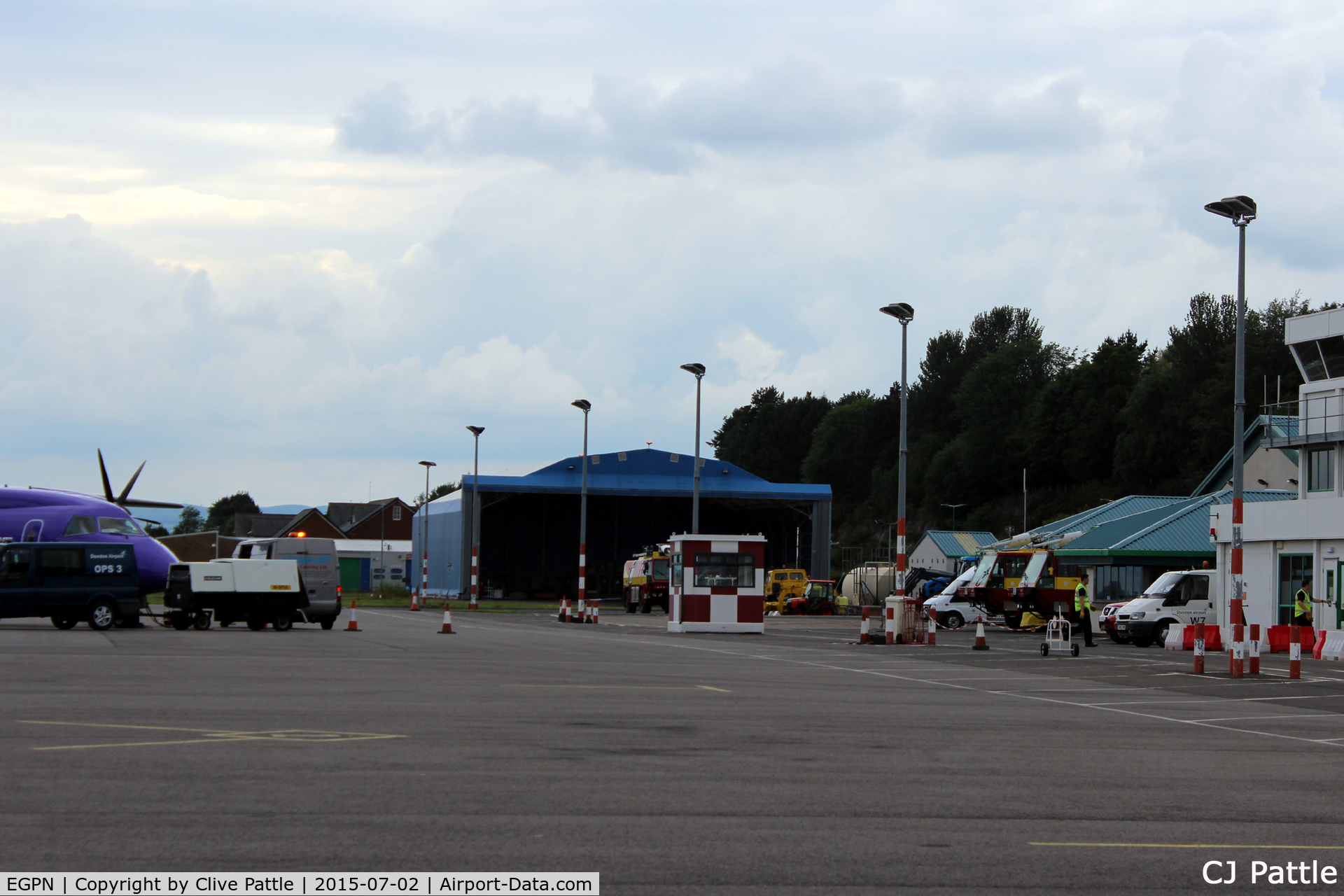Dundee Airport, Dundee, Scotland United Kingdom (EGPN) - Apron view facing west at Dundee Riverside Airport EGPN