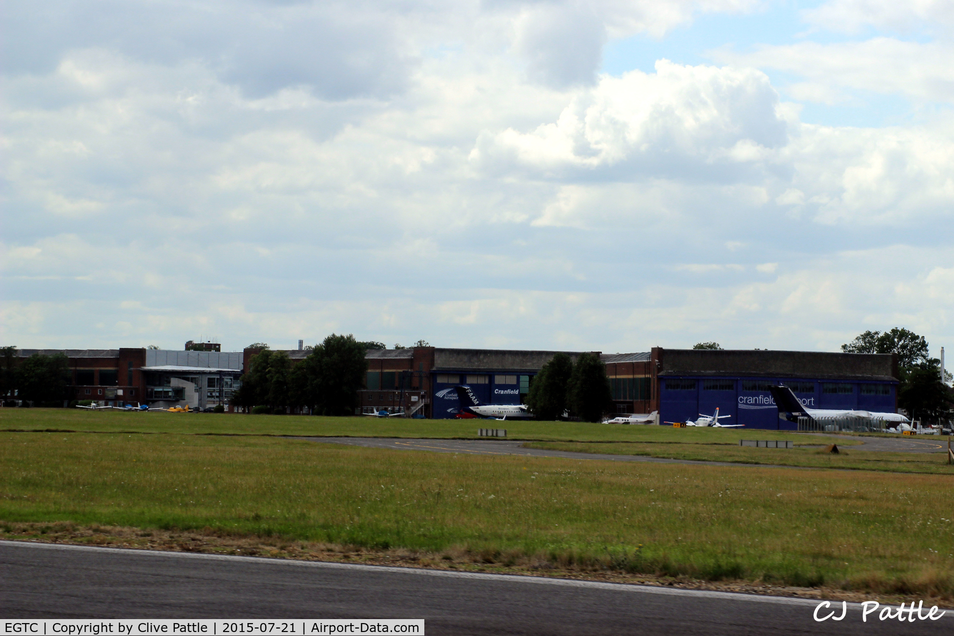 Cranfield Airport, Cranfield, England United Kingdom (EGTC) - Airport buildings at Cranfield EGTC, Bedfordshire, UK viewed from the runway